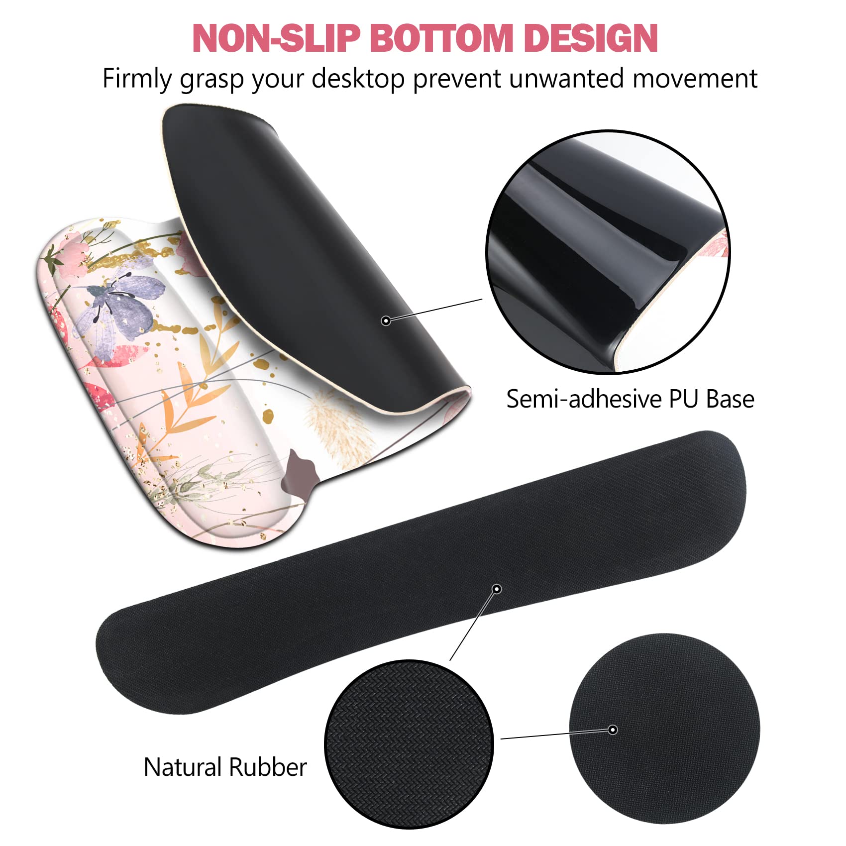 AIMSA Keyboard Wrist Rest and Mouse Pad with Wrist Support Set, Memory Foam Ergonomic Non-Slip