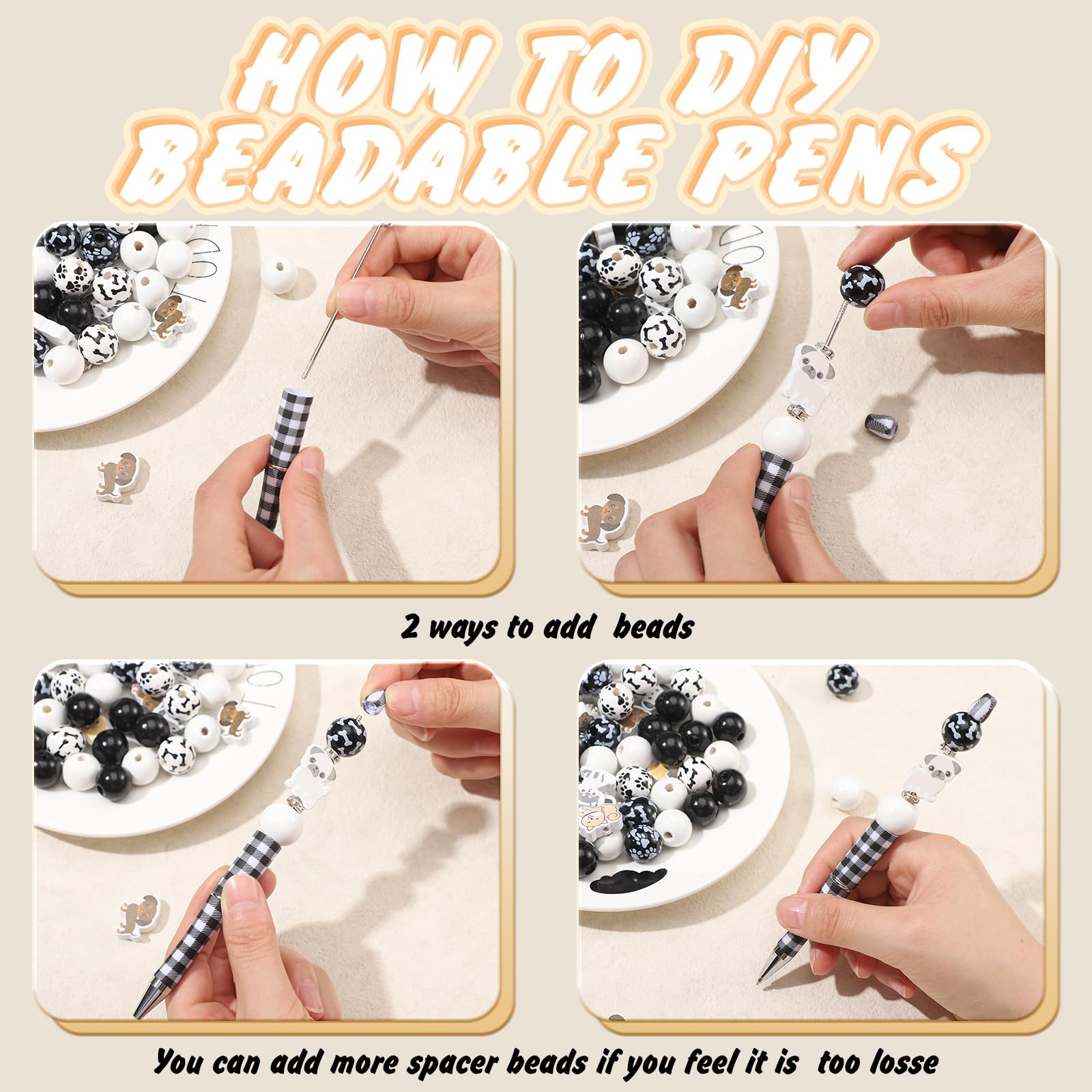 Colarr 197 Pcs Beadable Pens DIY Pen Making Kit, Dog