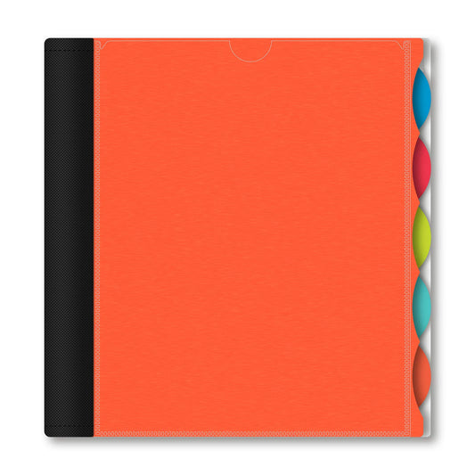 IQ+ iScholar 5-Subject Poly Cover Wirebound Notebook, College Ruled, 11 x 8.5 Inch Sheet Size, 200