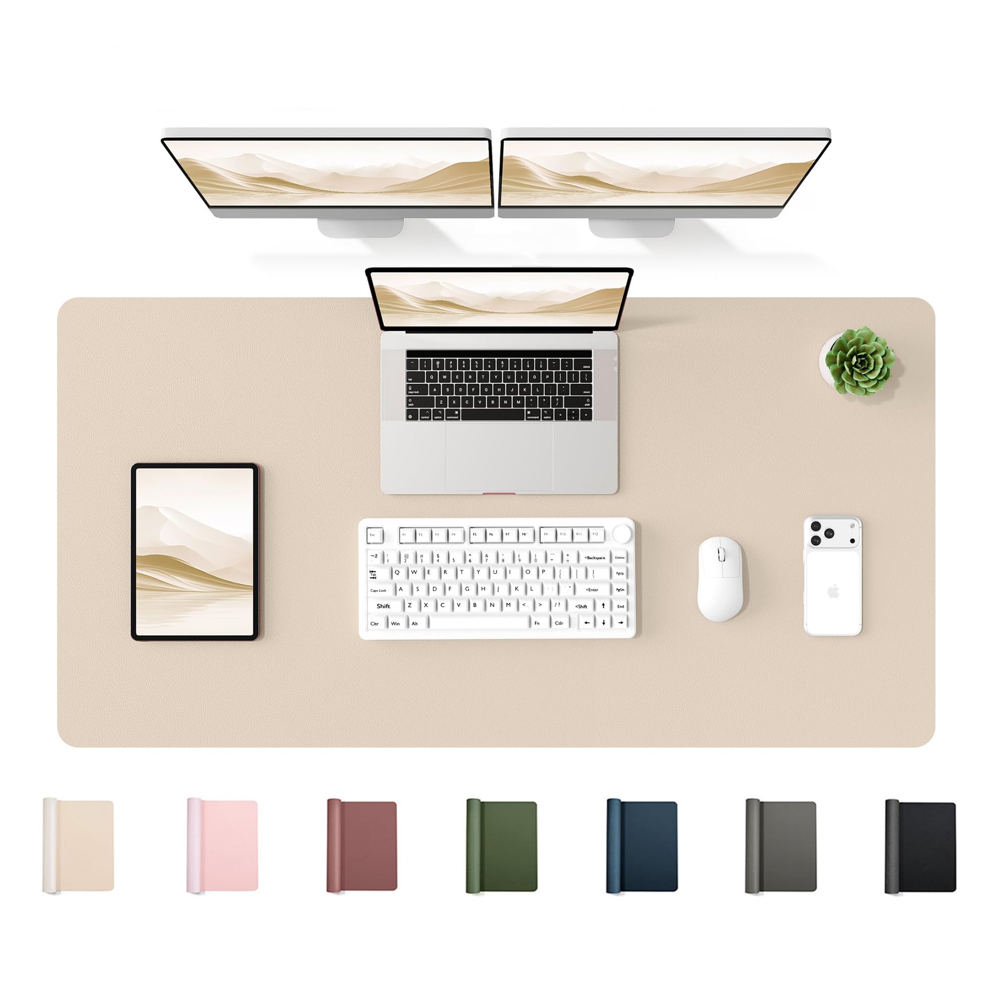 YSAGi 47.2" x 24" Large PU Leather Desk Mat for Keyboard and Mouse - Waterproof Non-Slip Desk Pad