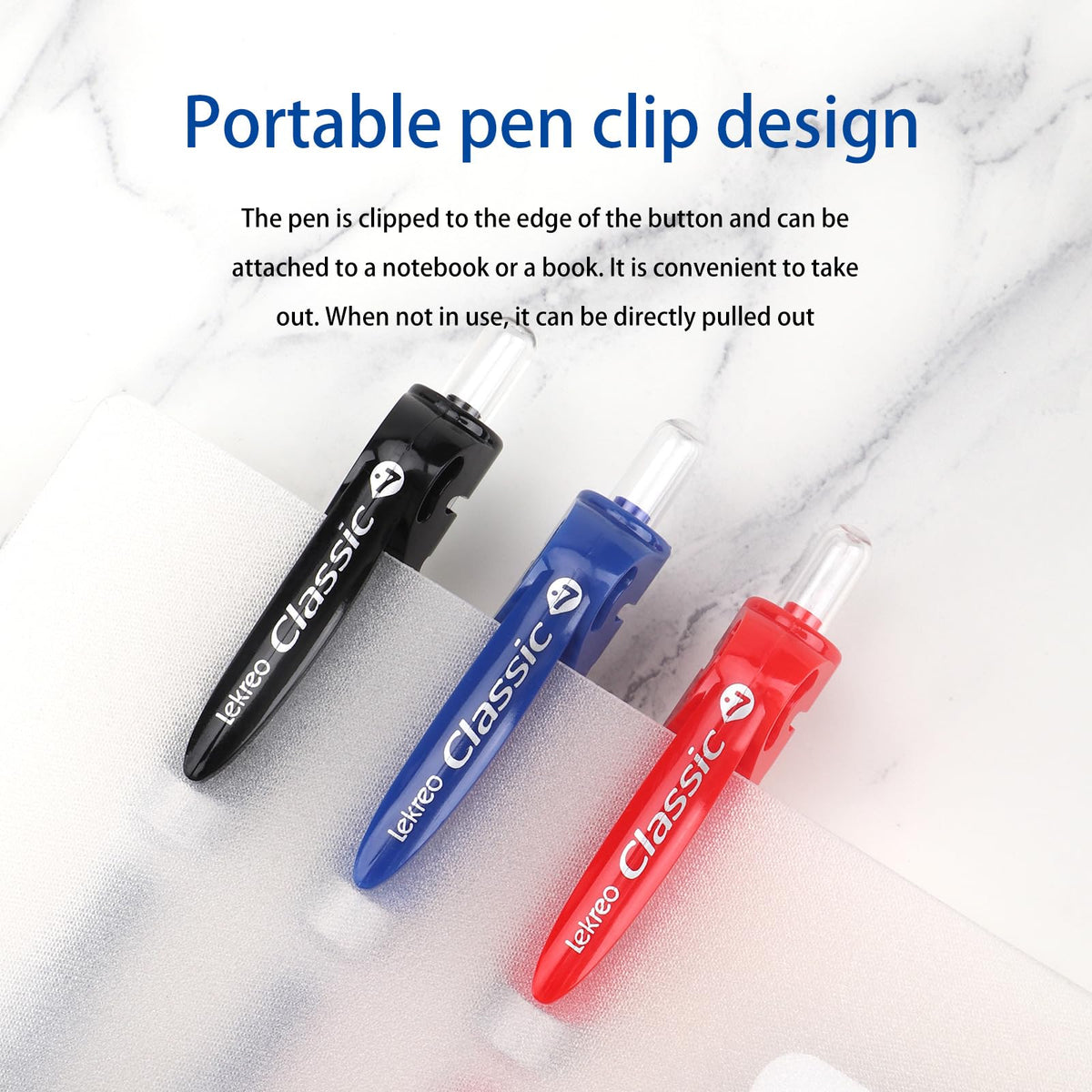 Lekreo Classic Retractable Gel Roller Pens, 0.7mm Fine Point Black Ink (Black - 36 Packs)