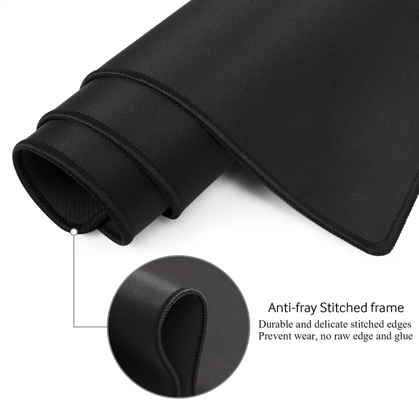 JIALONG Large Gaming Mouse Pad, Extended Mousepad with Black Stitched Edges, XXL Desk Mat, Big