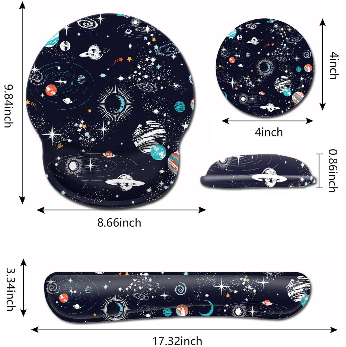 Mouse Pad with Wrist Support, Soft Memory Foam Keyboard Wrist Rest, Ergonomic Gel Mouse Pad,Cute