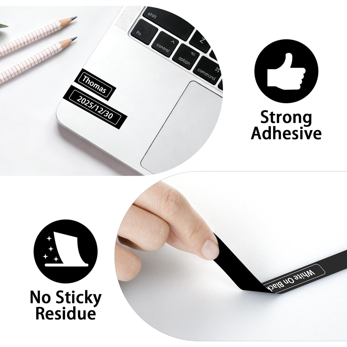 Replacement for Brother P Touch Label Maker Tape TZe335 White on Black