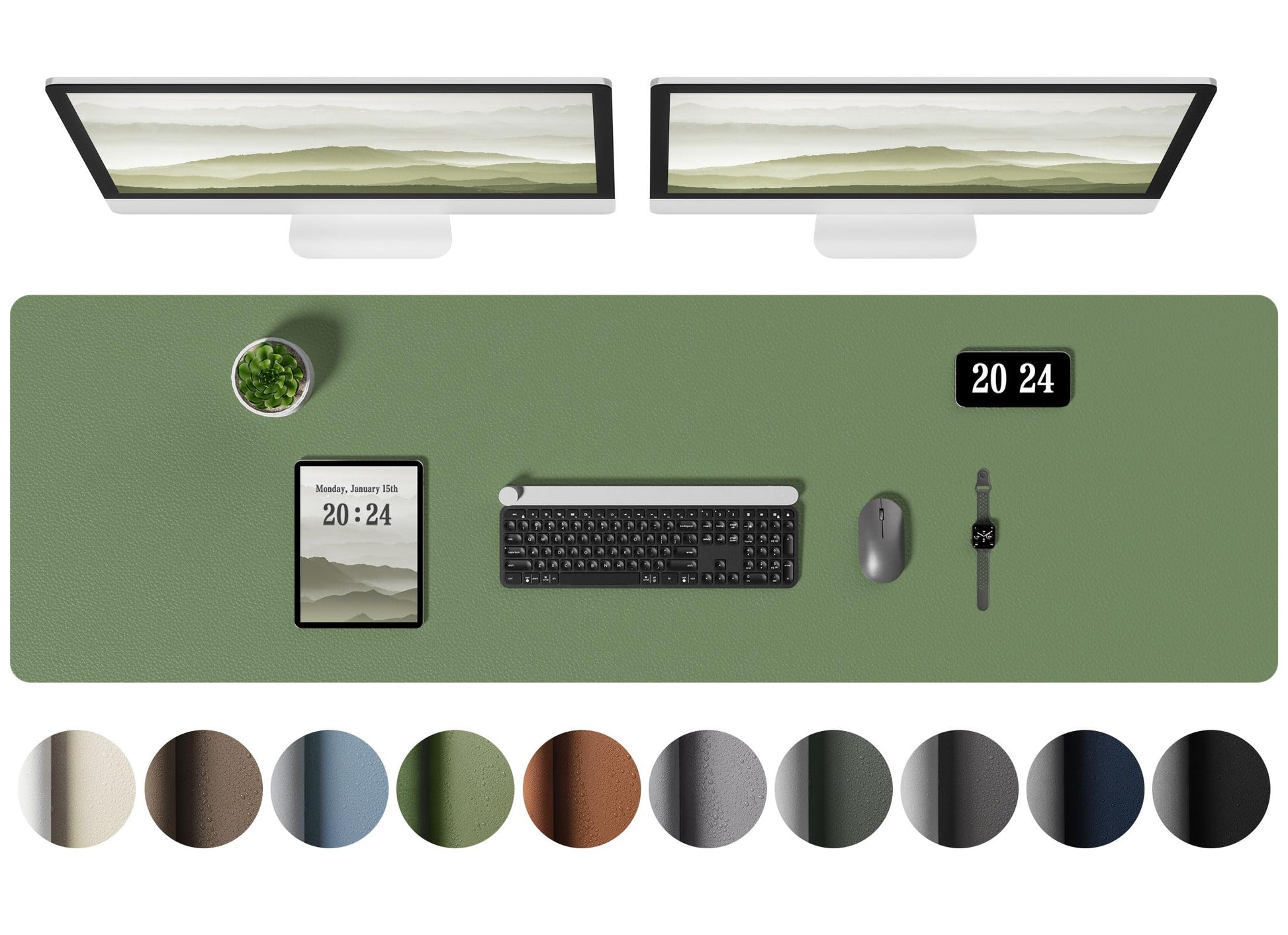 Aothia Leather Desk Pad Protector, Office Desk Mat, Large Mouse Pad, Laptop Desk Pad, Non-Slip PU