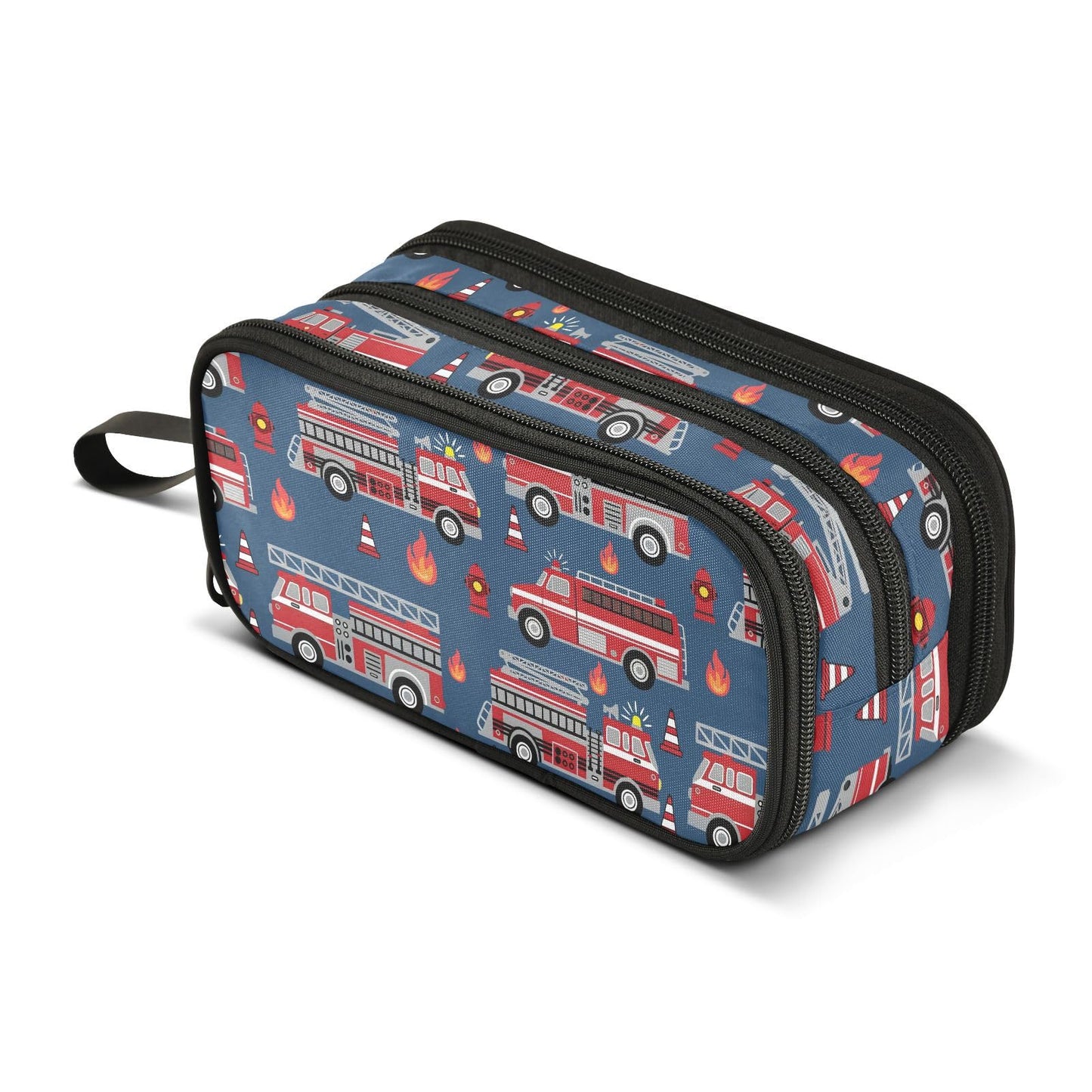 BOENLE Fire Trucks Pencil Case Box Boys Girls Large Pencil Pouch with Zipper Compartments Big