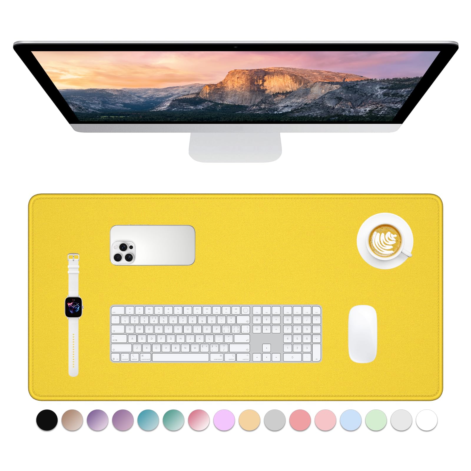 Dapesuom Large Gaming Mouse Pad, Extended Mouse Mat with Stitched Edges, Full Size Keyboard Pad