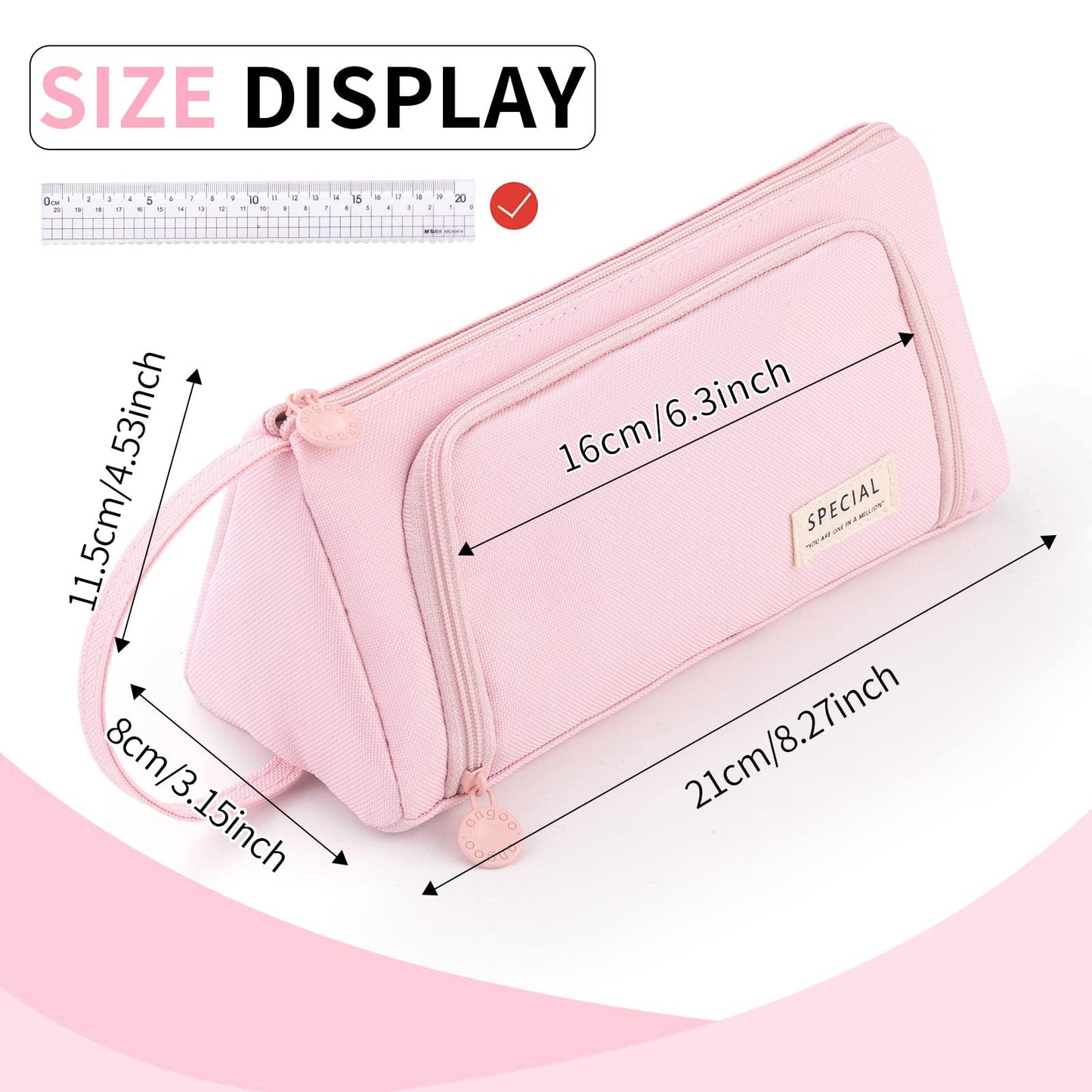 ANGOOBABY Pencil Case Handheld Pencil Pouch Multi-slot Pen Bag Stationery Storage for Teen Student
