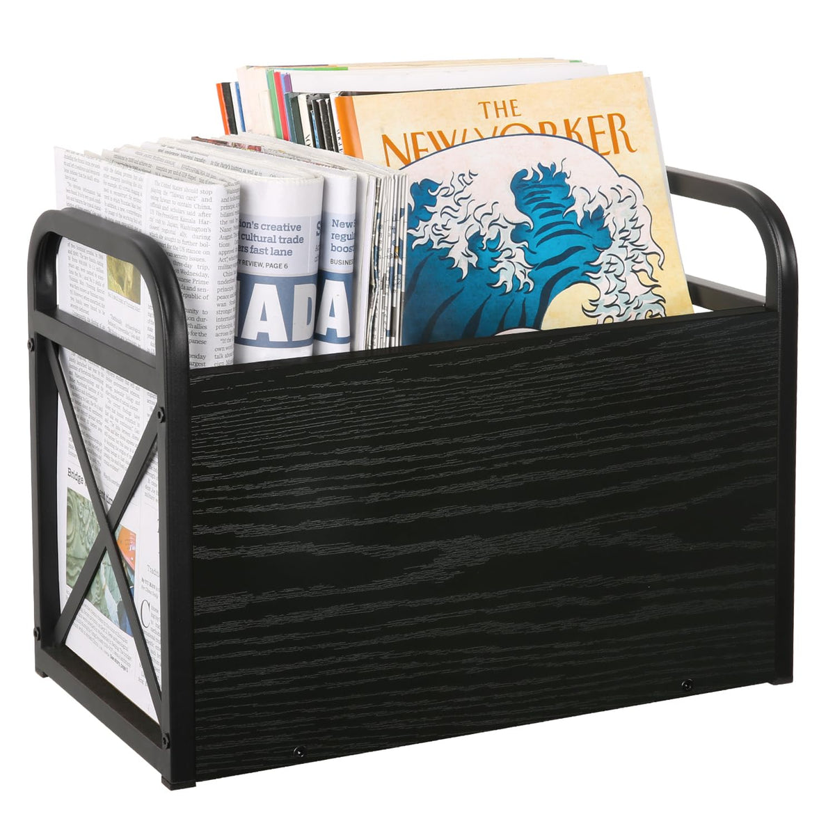 YINMIT Magazine Holder, Magazine Rack Floor, Magazine Storage Basket, Folder Organizer Bin for