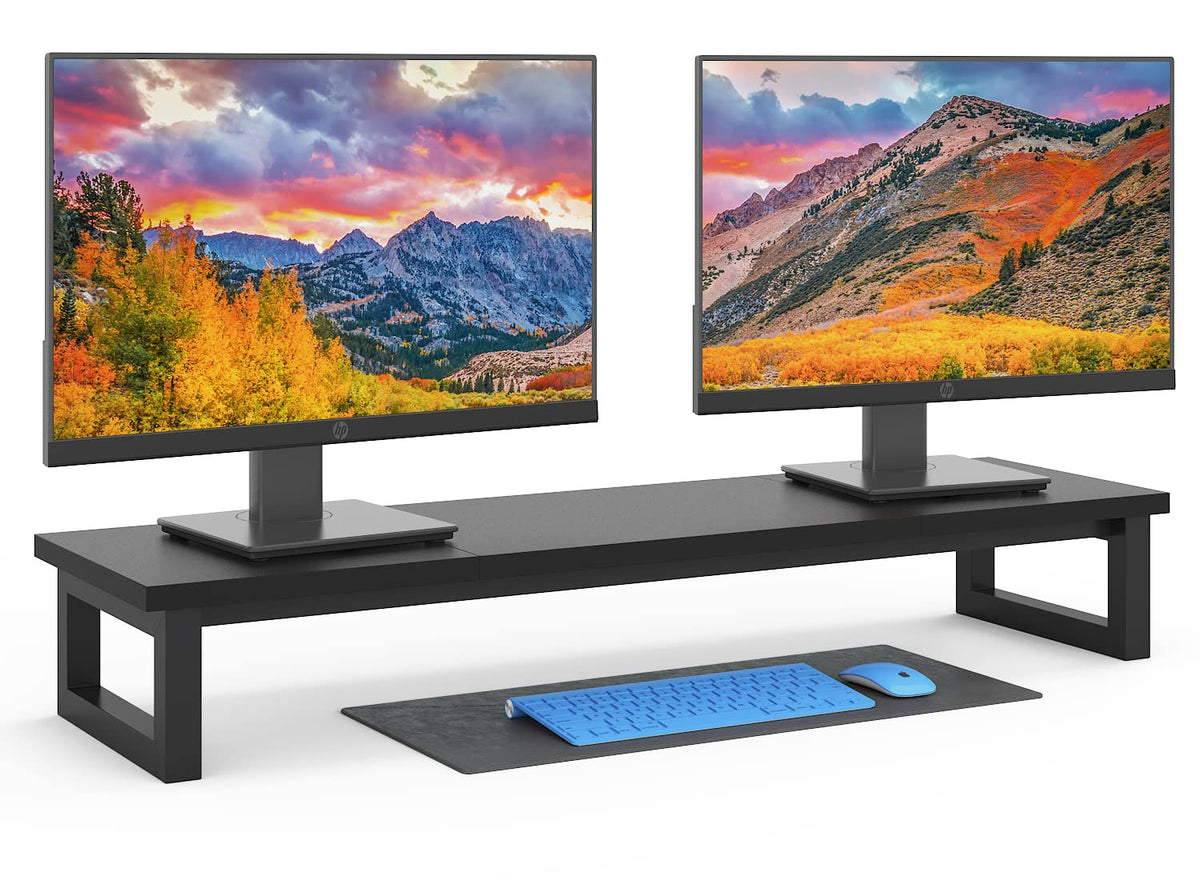 YAOHUOO Dual Monitor Stand Riser, 39Inch Large Monitor Stands for 2 Monitors, Computer Monitor