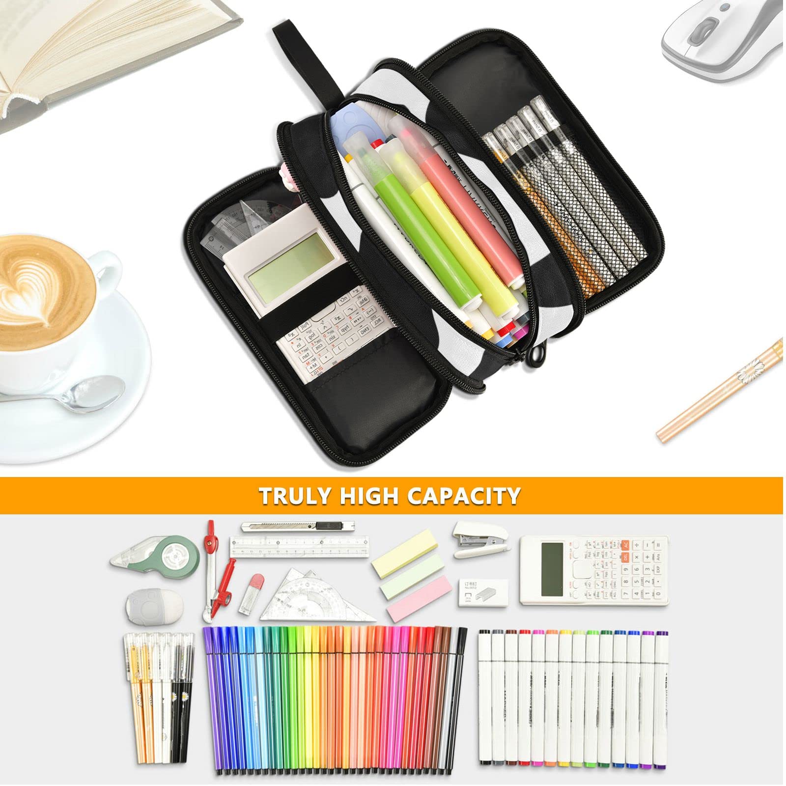 XUWU Cow Print Large Capacity Pencil Case Pencil Pouch Pen Box