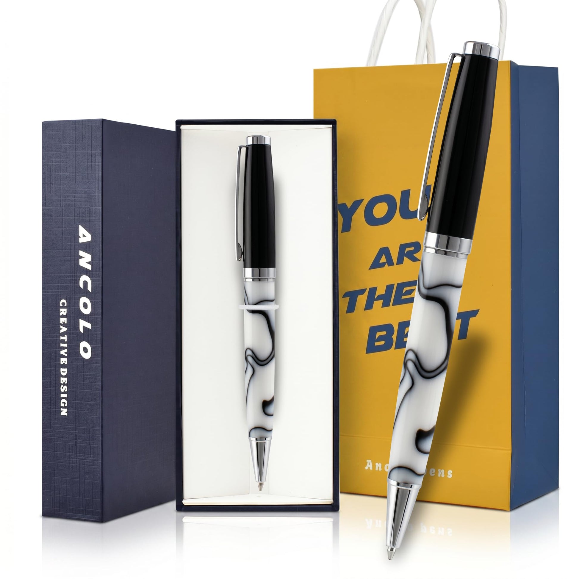 Ancolo Personalized Luxury Ballpoint Pen Fancy Nice Gift Pen set with Box