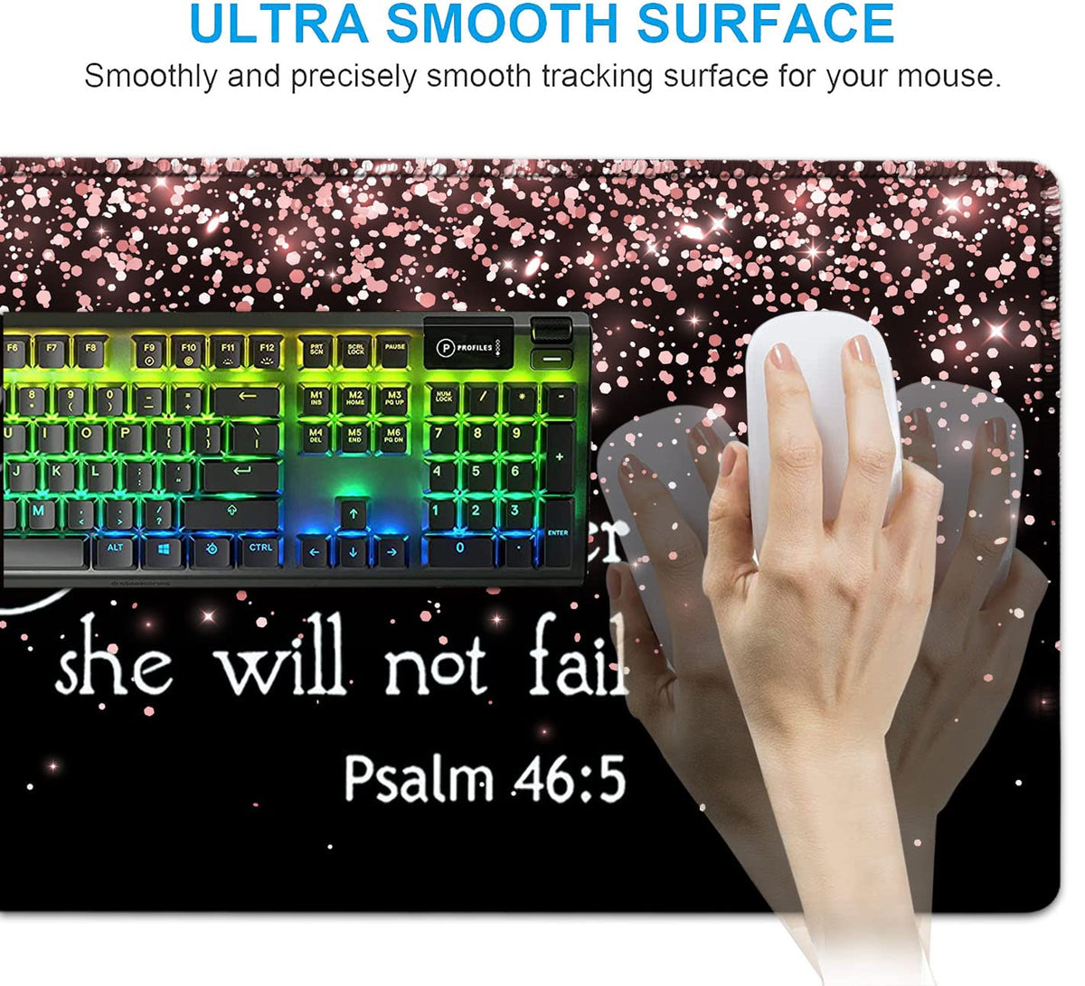 Large Mouse Pad with Wrist Support Set,Memory Foam Keyboard Wrist Rest+Extended Gaming Mouse