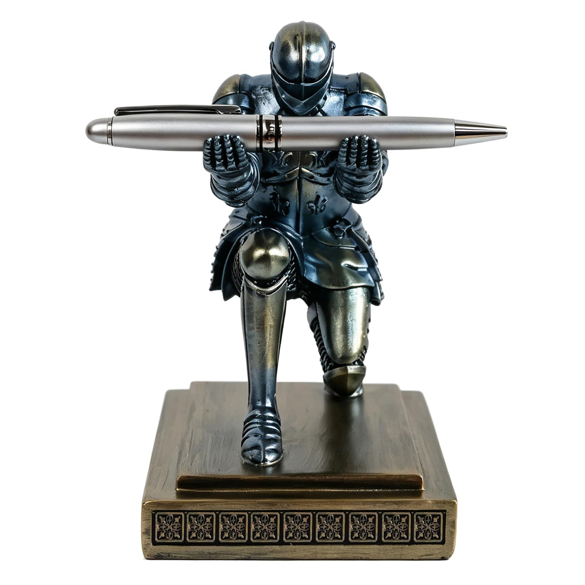 Soldier Executive Knight Pen Holder Personalized Desk Organizers Blue