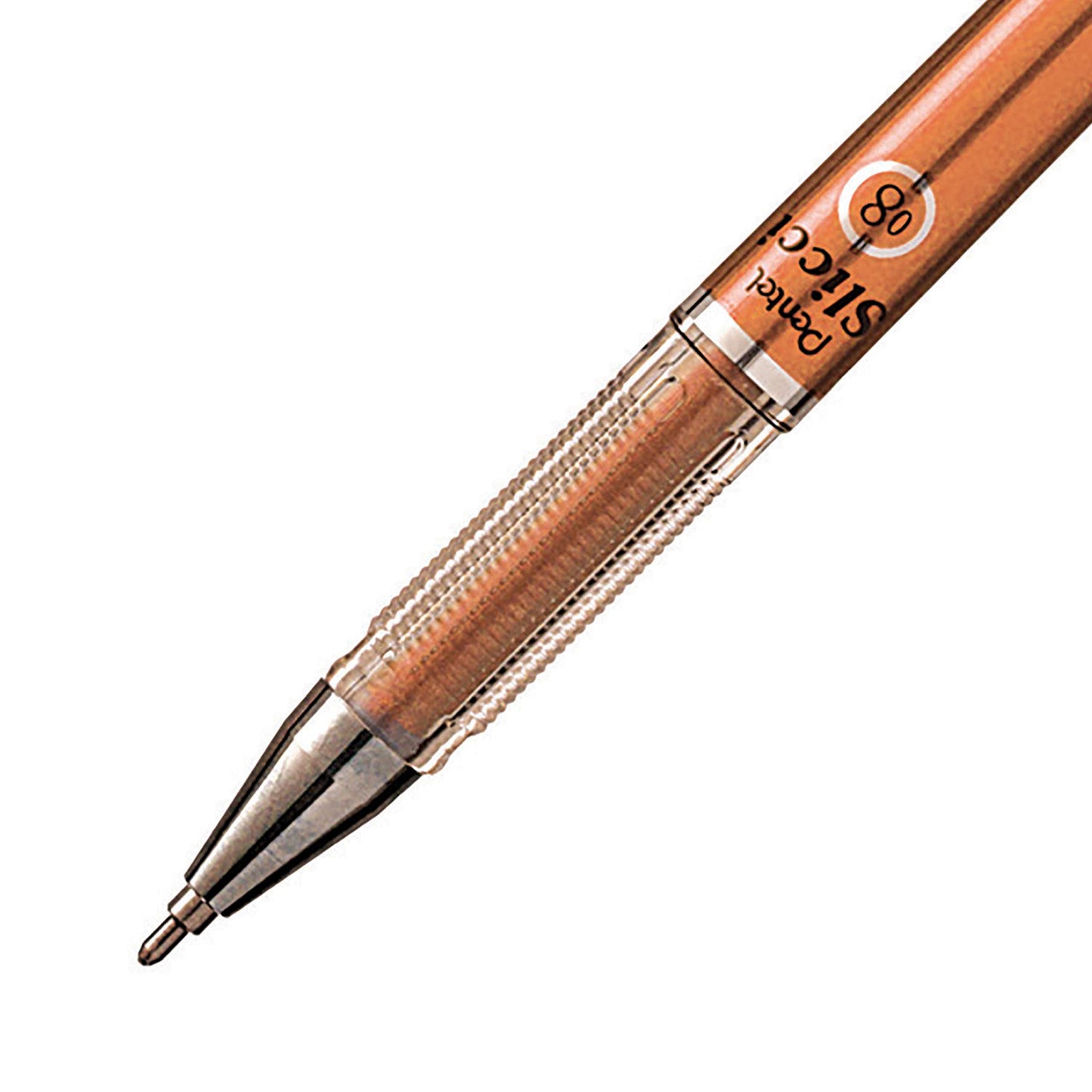 Pentel Arts Slicci Metallic 0.8 mm Needle Tip Gel Pen, Metallic Bronze Ink, Box of 12 (BG208-ME)