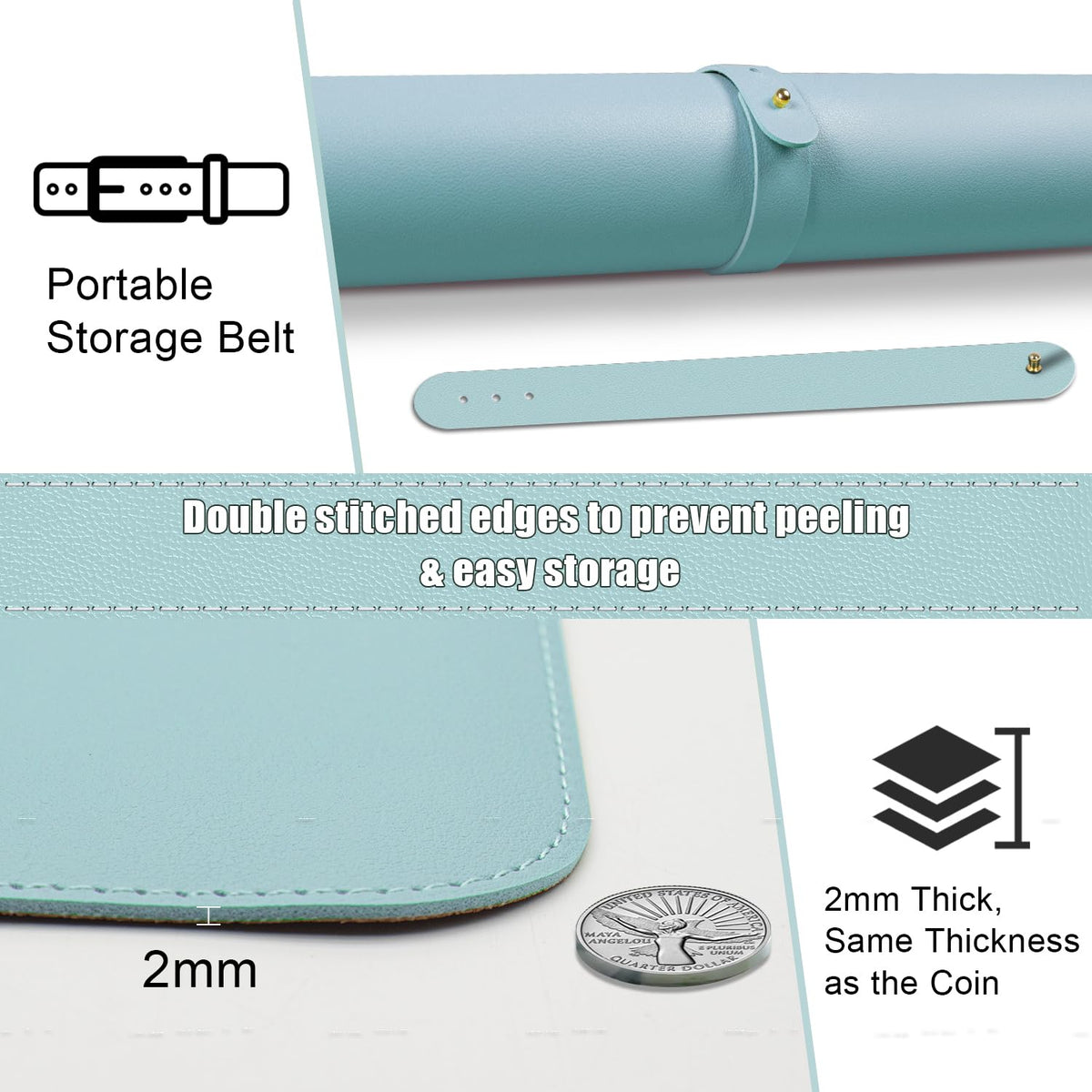 Large Desk Pad 35.4" x 17", Non-Slip Desk Mat with PU Leather & Natural Cork, Waterproof Writing
