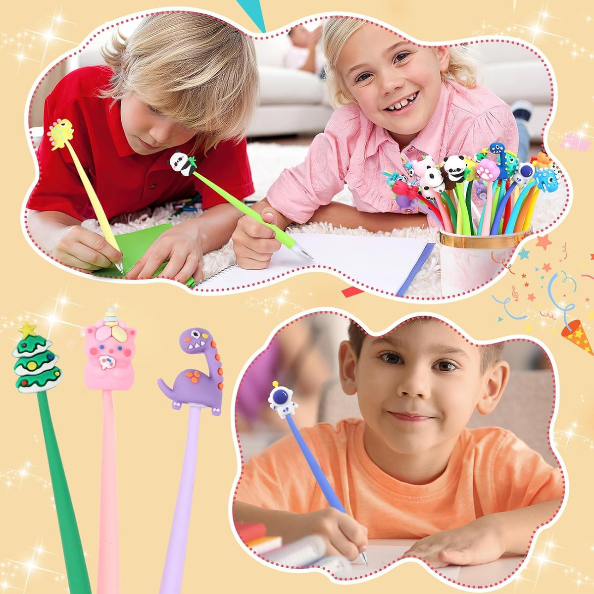 SANNIX 50Pcs Squishy Pens, Cute Fun Pens, Cartoon Bobblehead Pen