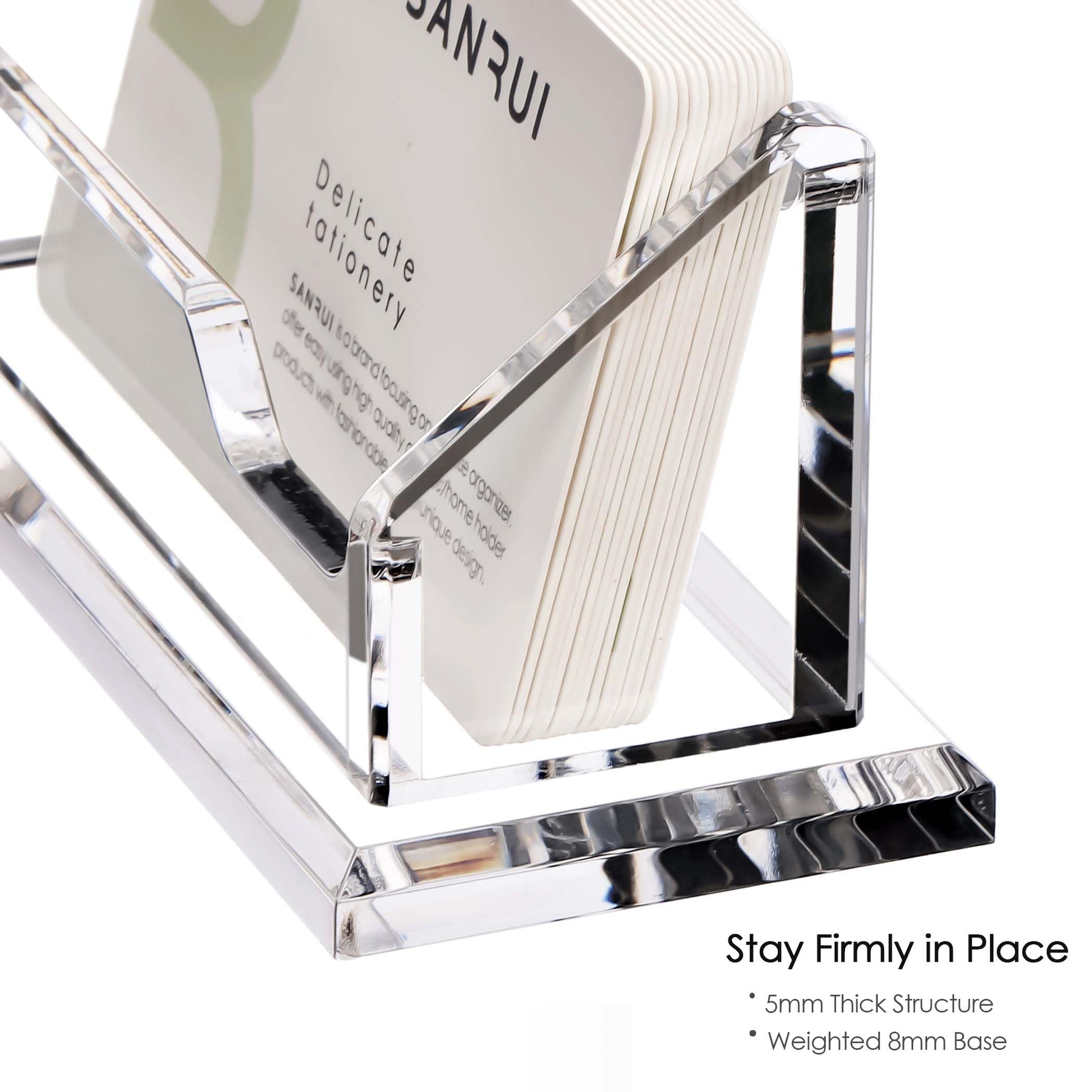 SANRUI Acrylic Business Card Holder for Desk, 2-Pack, Clear