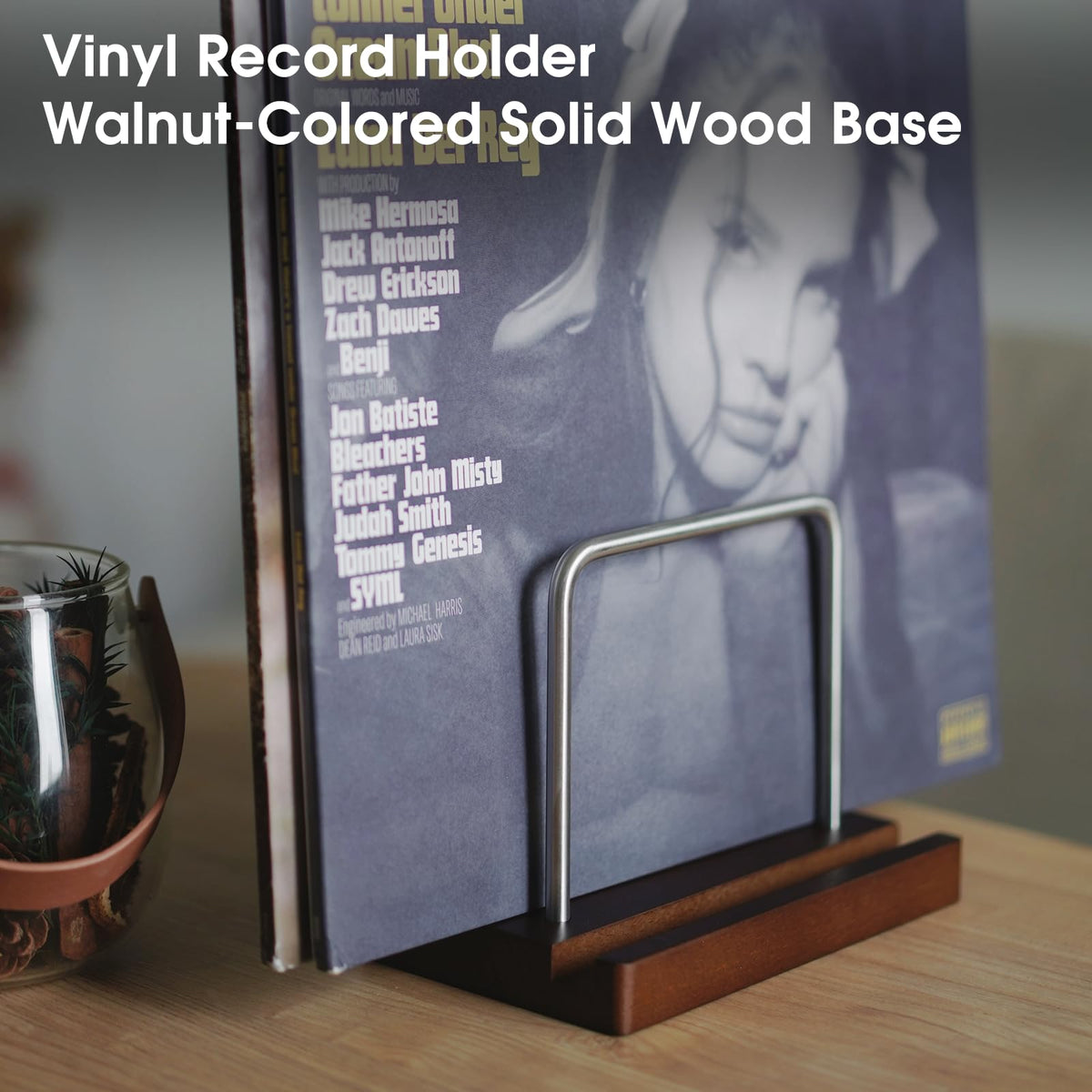 TAKMORK Record Holder Vinyl Display Storage: Vinyl Record Storage Holder Solid Wood Albums Stand