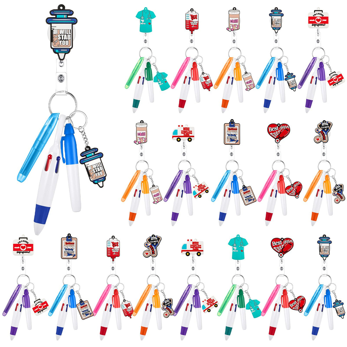 Henoyso Nurse Badge Reel Bulk,108 Pcs,Novel