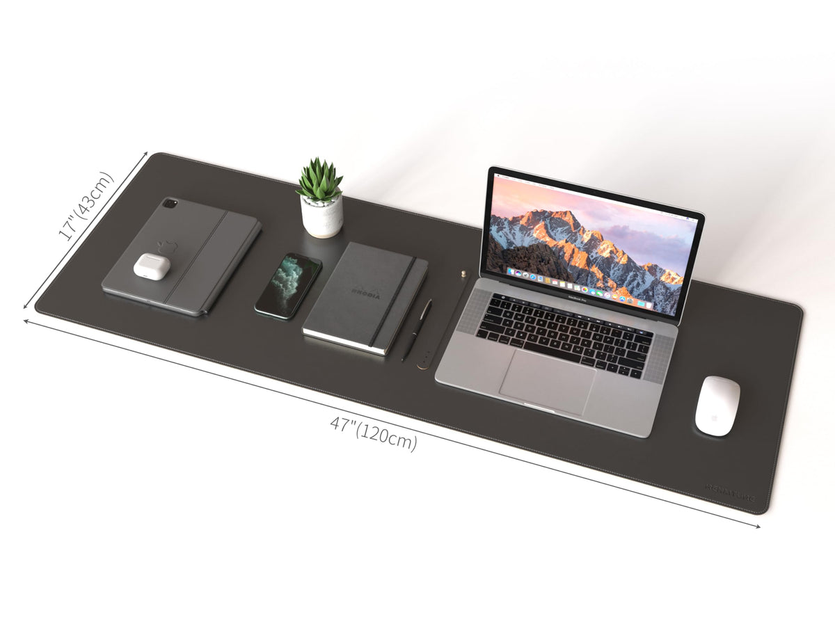 RENMTURE Dual-Sided Mouse Pad, Natural Cork & PU Leather Large Desk Pad for Office and Home Work