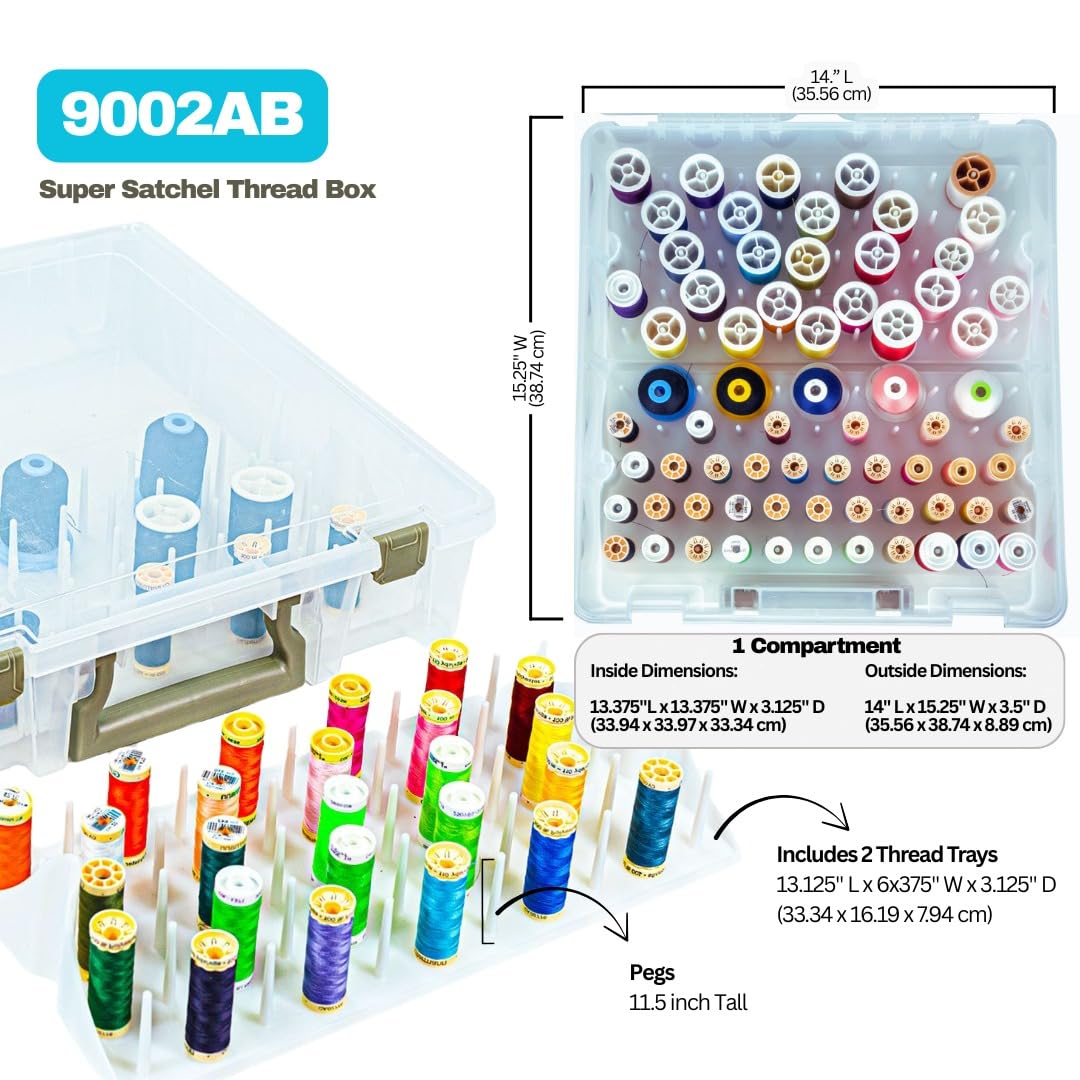 ArtBin Super Satchel Thread Box - Versatile Thread Storage for Sewing, Embroidery, and Quilting