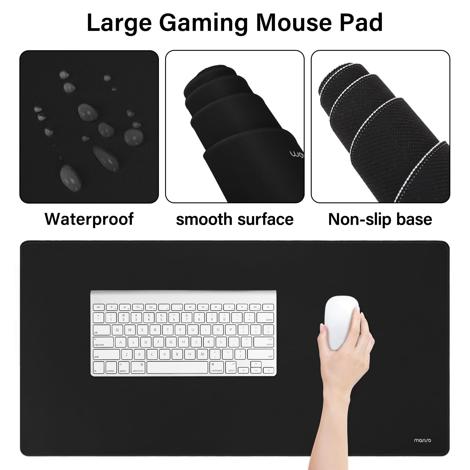 MOSISO Keyboard Mouse Pad Set, Large Gaming Mousepad&Keyboard Wrist Rest