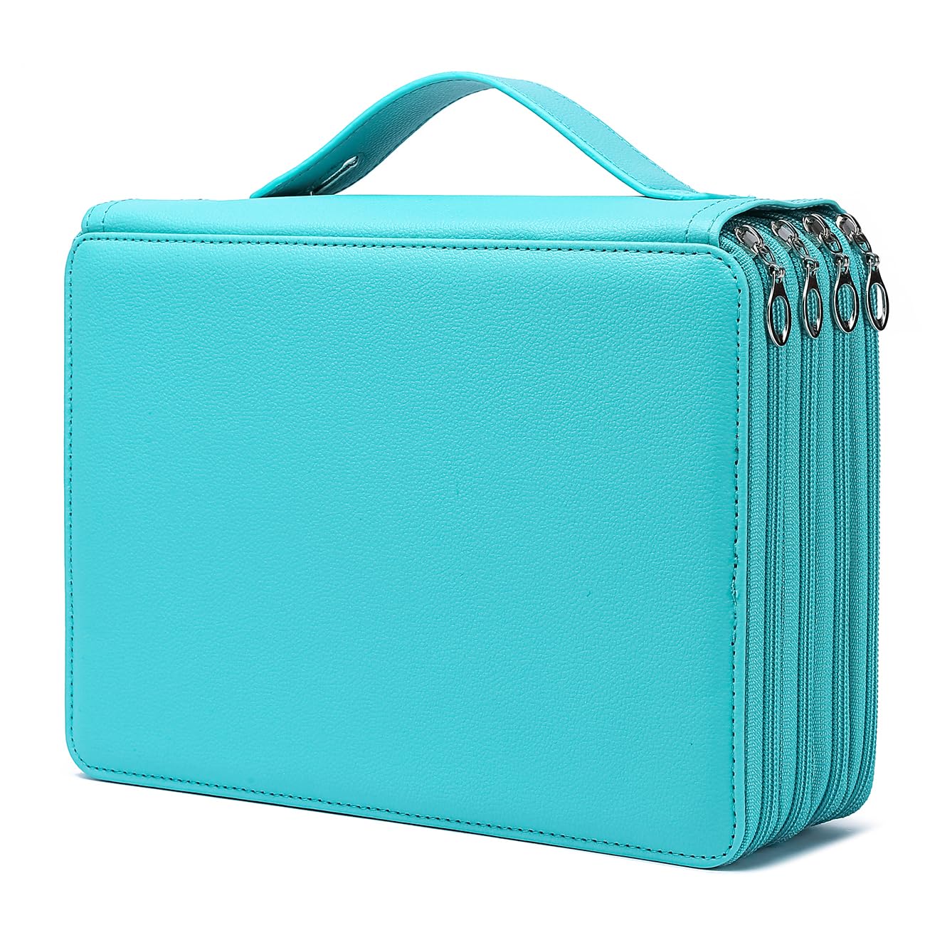 YOUNGCOL 200 Slots Colored Pencil Case - Deluxe PU Leather Pencil Organizer Holder With Zipper