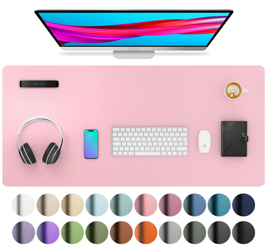 Aothia Leather Desk Pad Protector, Mouse Pad, Office Desk Mat, Non-Slip PU Leather Desk Blotter