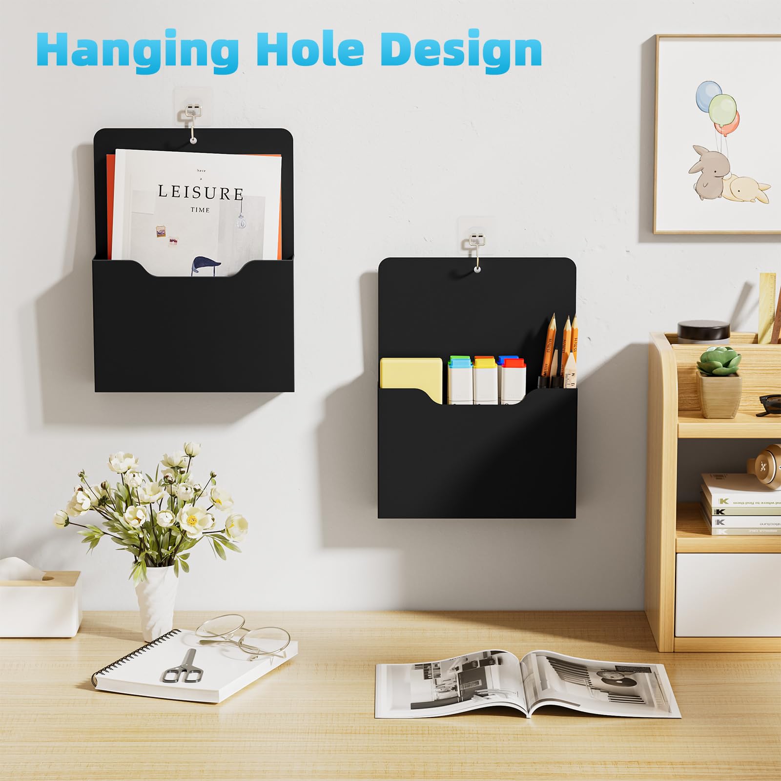 Marbrasse Magnetic File Holder - Magnetic Paper Holder, Pocket Organizer Office Supplies Storage