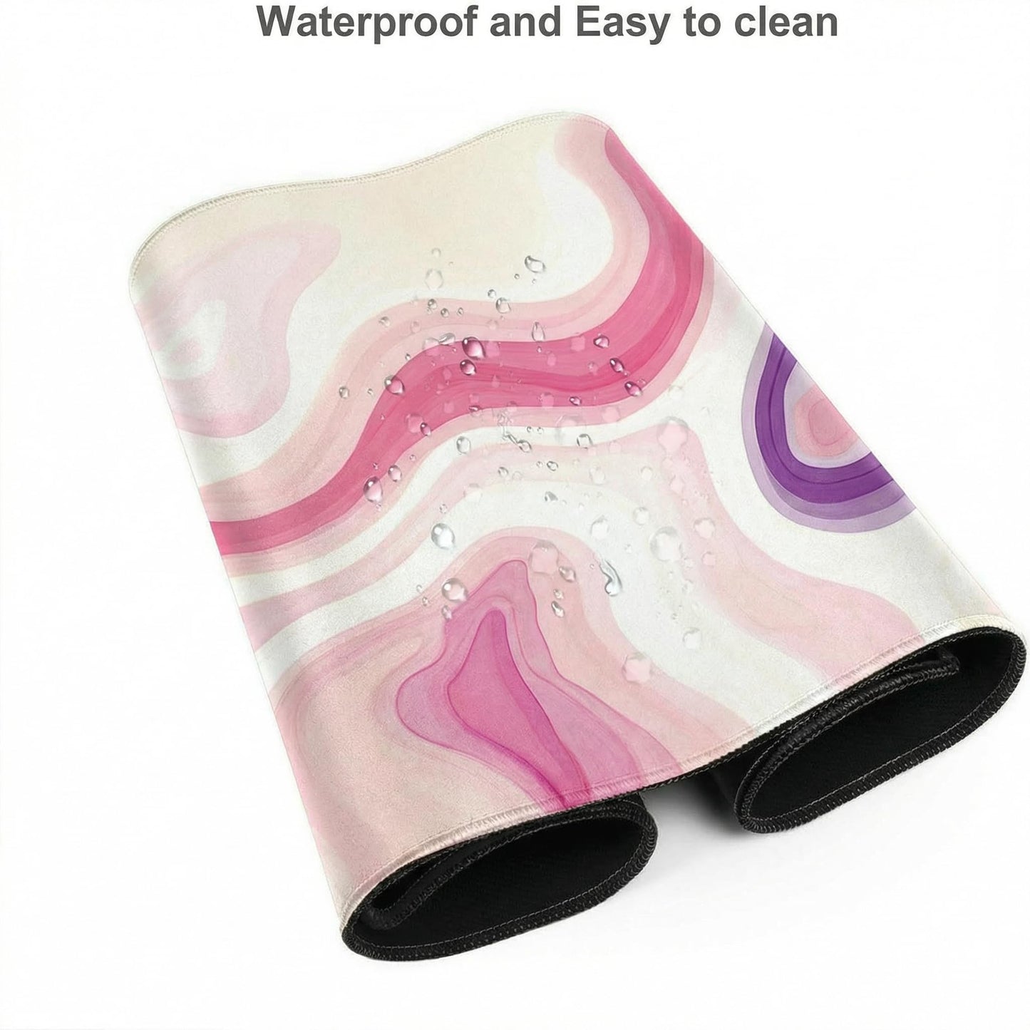 Large Gaming Mouse Pad 31.5x15.7 Inch, Pink Abstract Desk Mat Cute