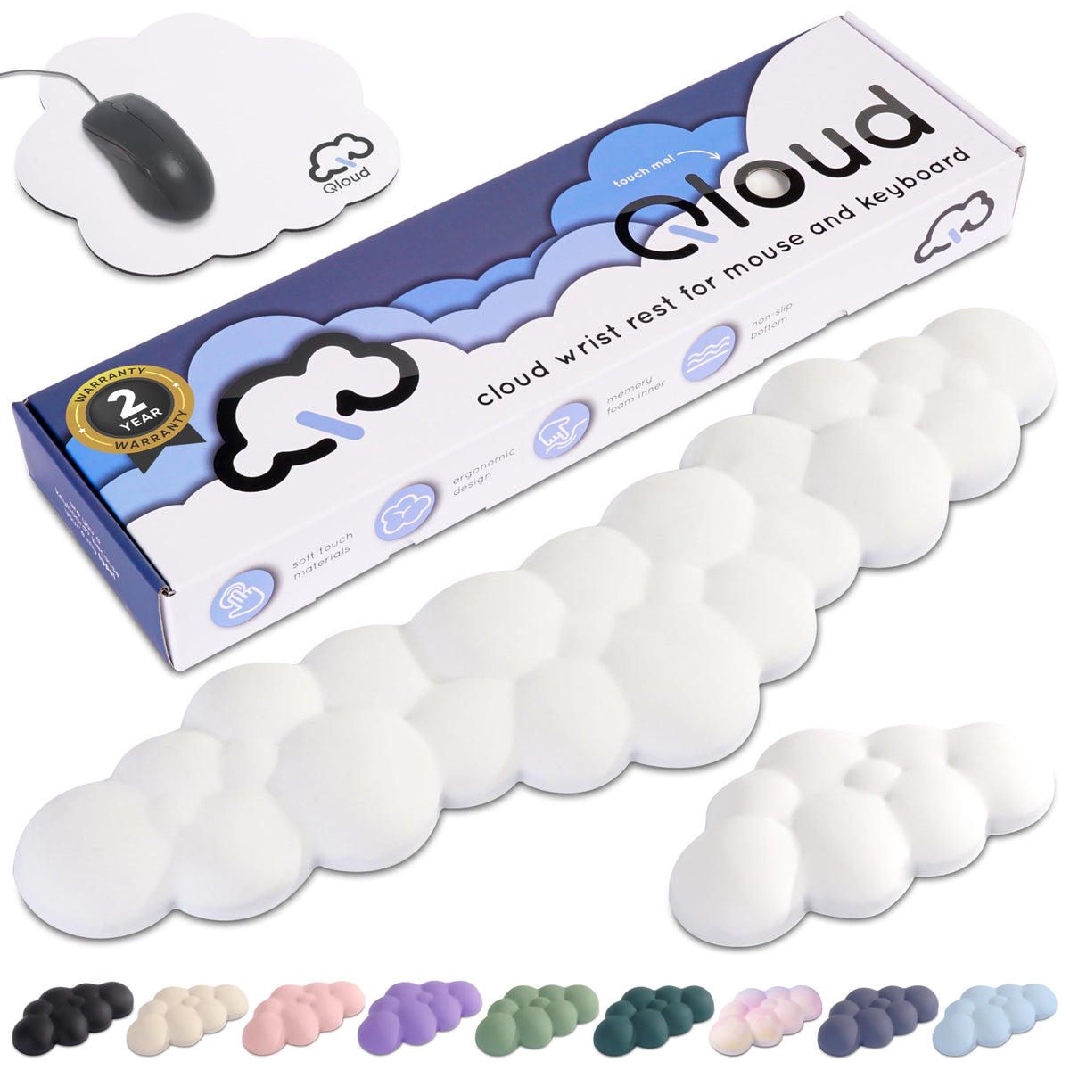 Cloud Keyboard Wrist Rest – Create-ables Qloud Cloud Wrist Rest for Computer Keyboard and Mouse
