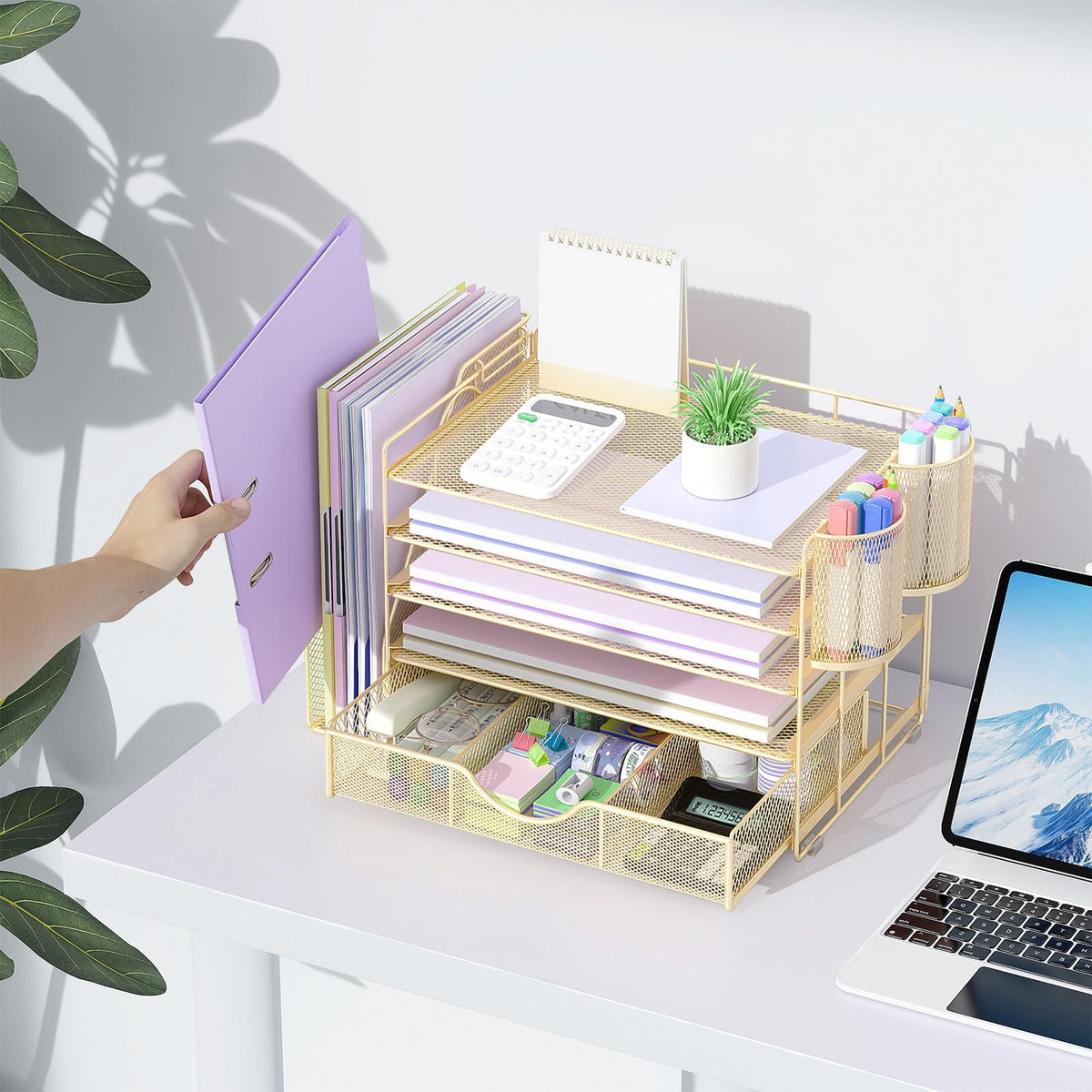 gianotter 5-Tier Desk Organizer with Drawers and File Holders