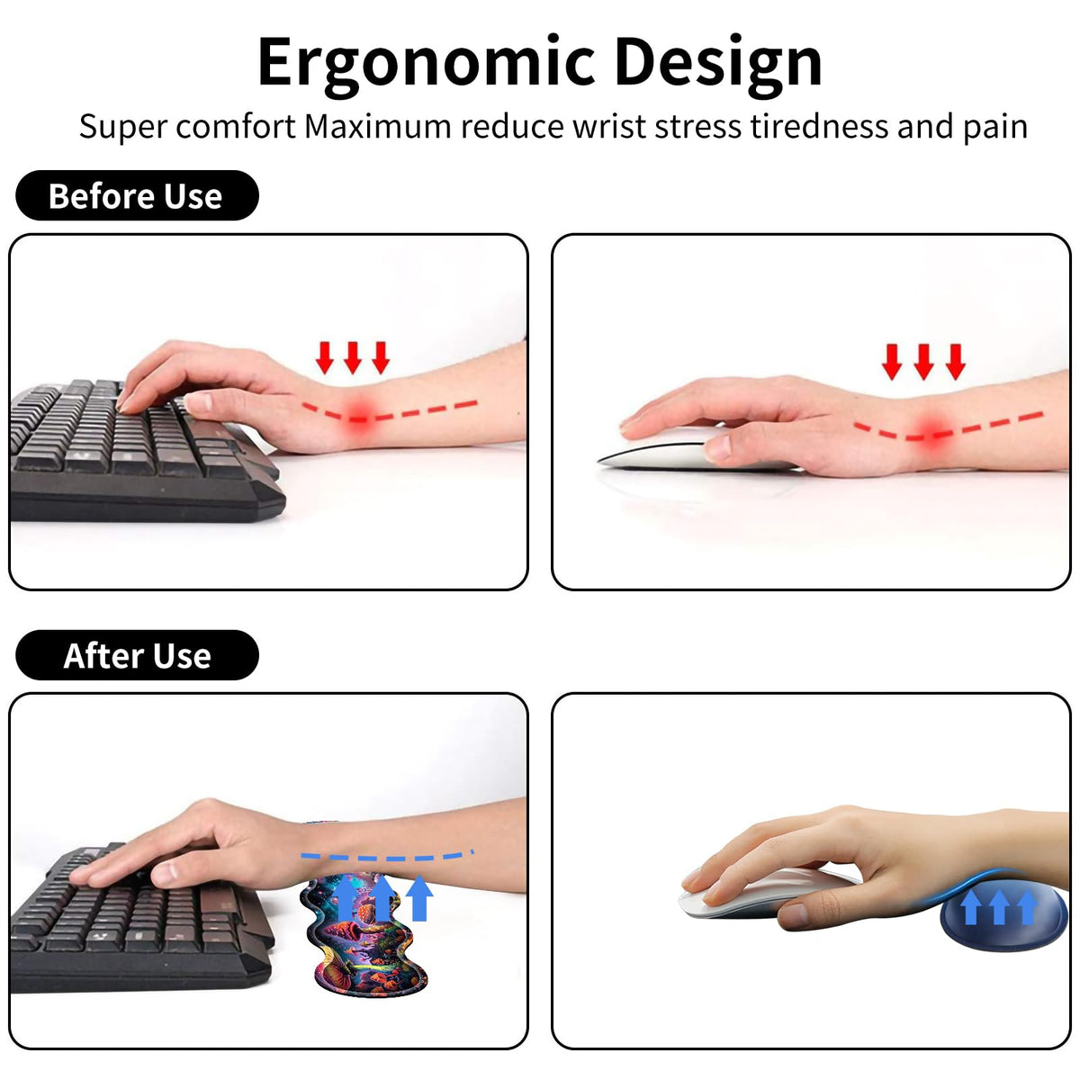 AIRWEE XXL Gaming Mouse Pad Set, 31.5"x11.8" Large Desk Mat with Keyboard Wrist Rest and Mouse
