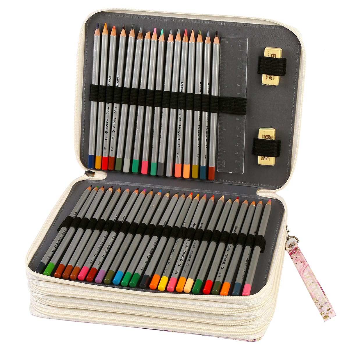 Lbxgap 184 Slots Pencil Case Organizer w/Removal Handle Strap
