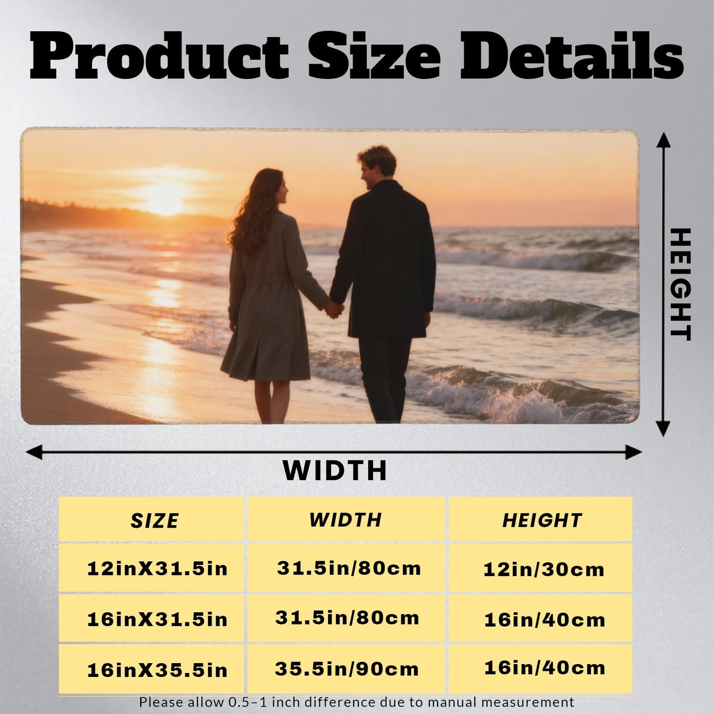 Custom Mouse Pad with Photo Text Personalized Non-Slip Mouse Pad for Desk