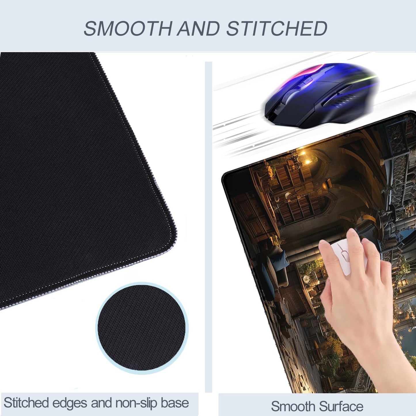 Nasdalgias Dark Academia Bookish Desk Mat Adventure Dreams Extended Mousepad Large Gaming Mousepad