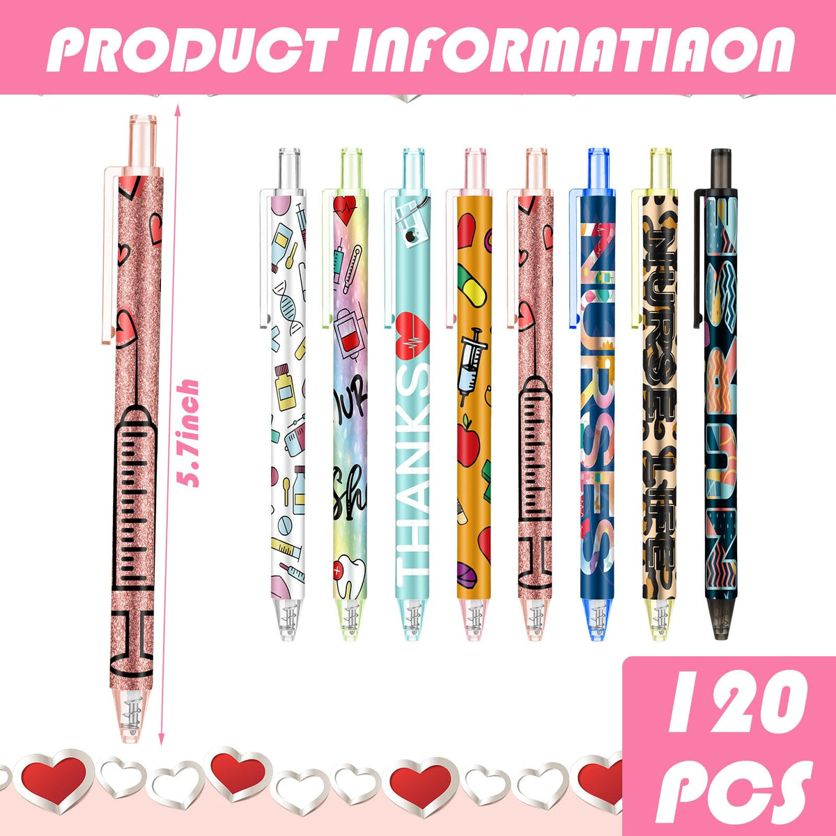 Leinuosen 120 Pcs Nurse Pens Bulk 2026 Nurses Week Gift Bulk