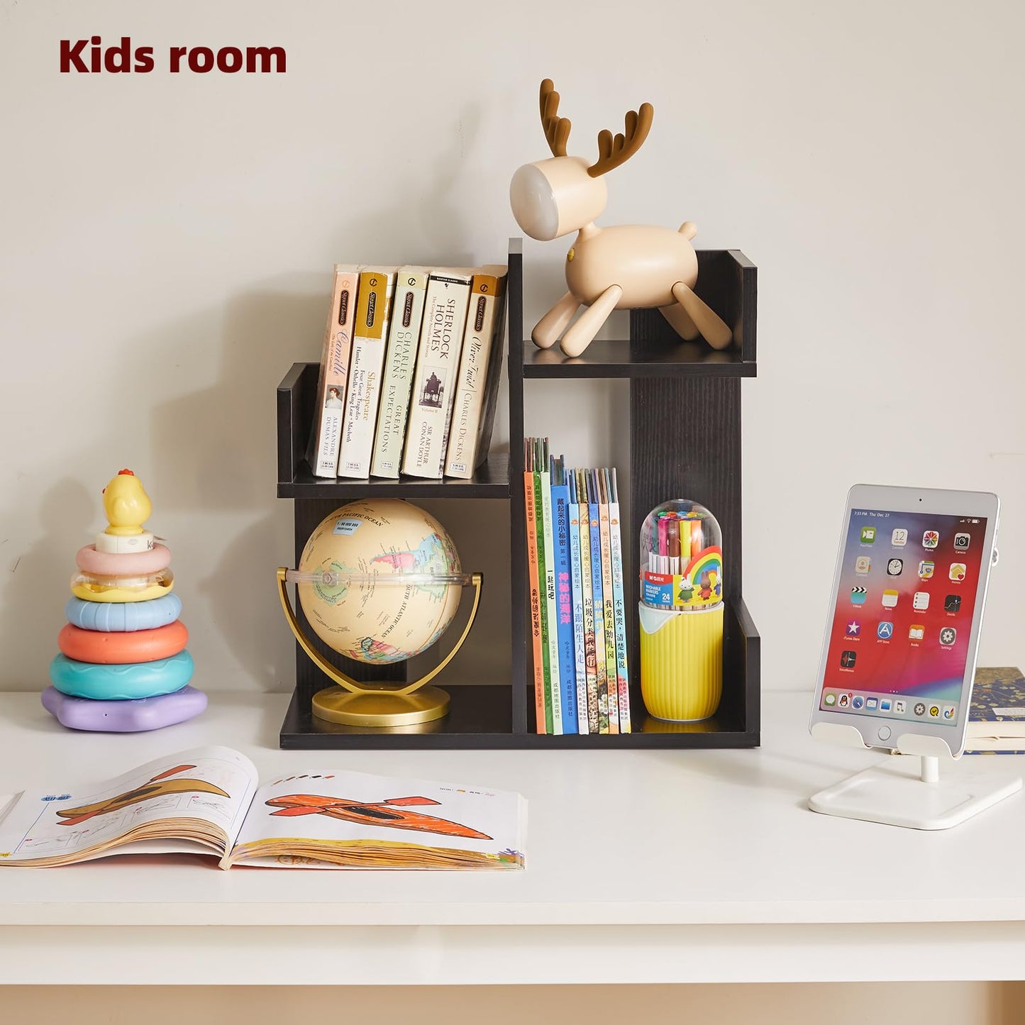 Aibiju Book Organizer for Desk, Cute Desk Top Organizing, Tree Bookshelf Unique Nursery Bookcase