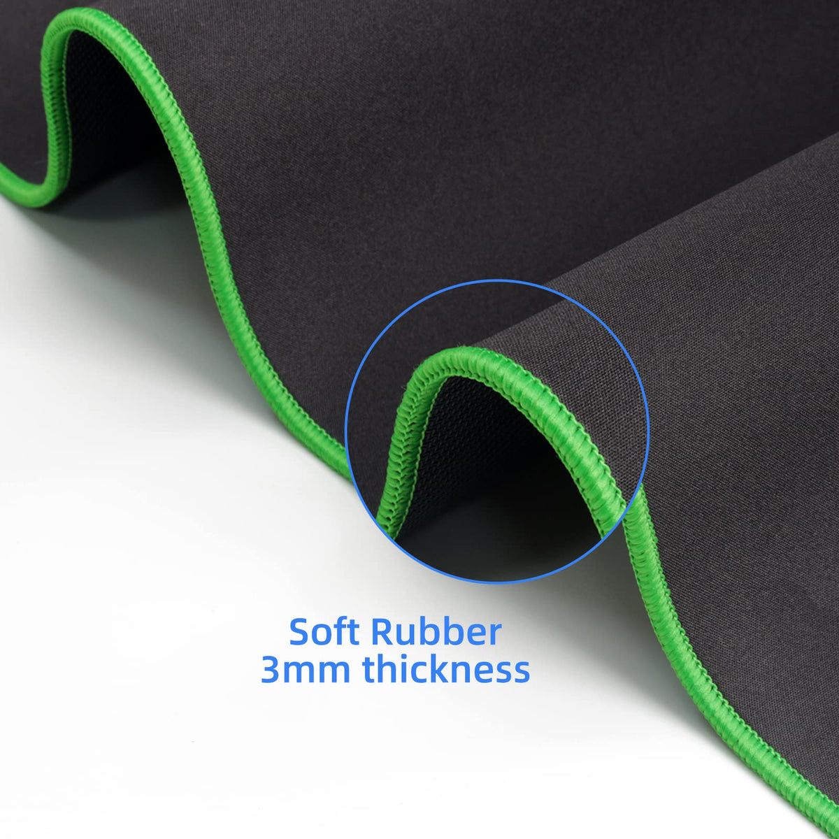 Wolaile Large Computer Mouse Pad for Desk-Green Stitched Edge-50x17 inches