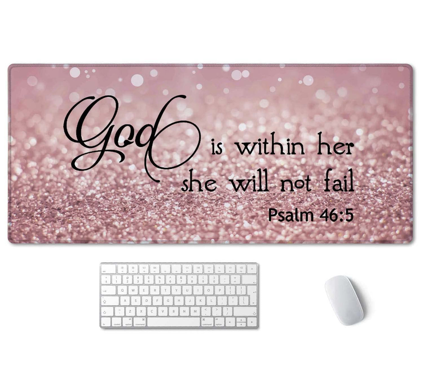 SSOIU Bible Verse Mouse Pad 35.5 X 15.7 Inch XXL Full Desk Mousepad Extended Large Non-Slip Rubber