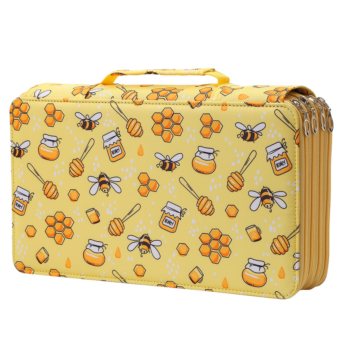 Lbxgap Portable Colored Printing Pattern Pencil Case Holds 300 pcs Pencils Bag Organizer with Handy