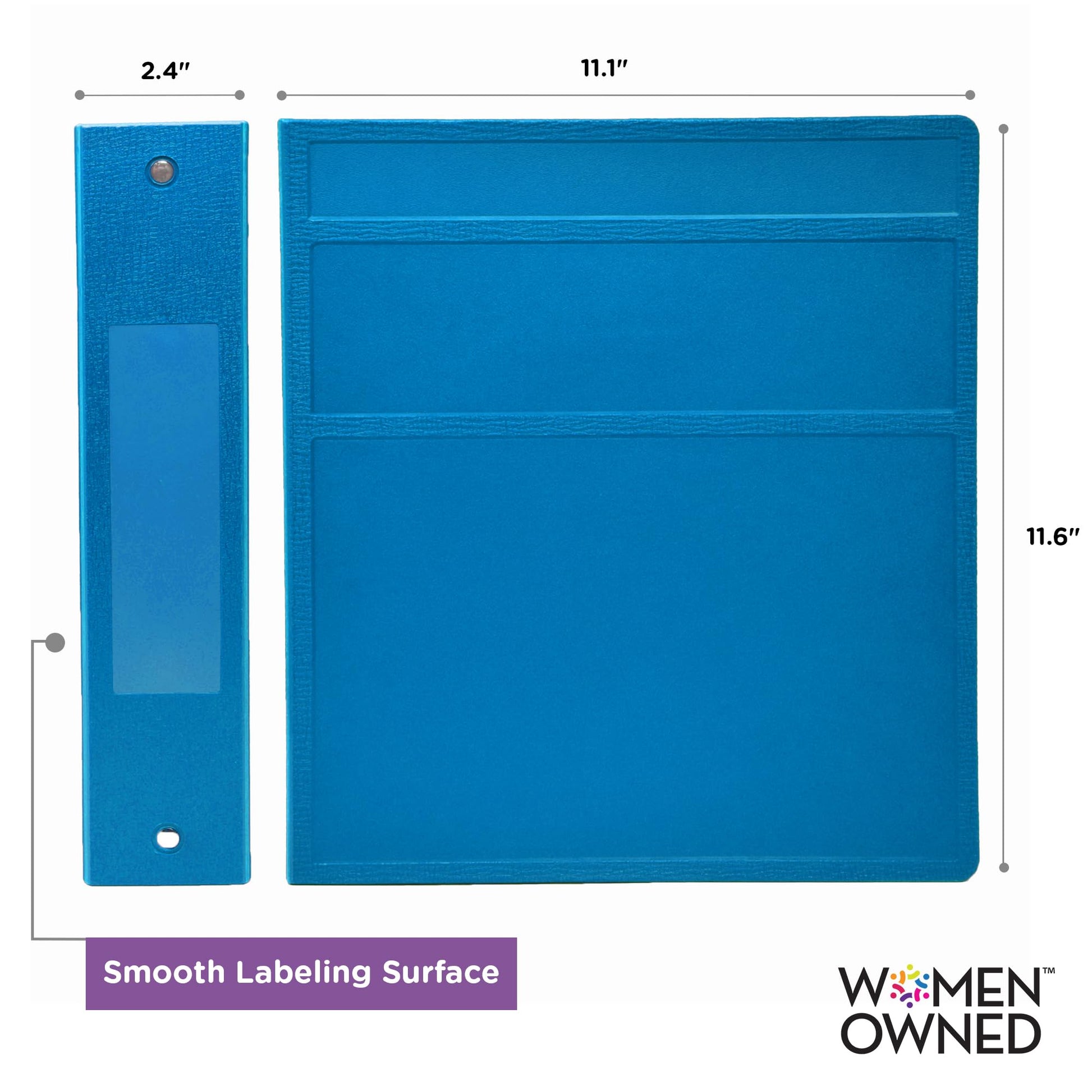 Carstens 2-Inch Heavy Duty 3-Ring Binder - Side Opening, Pool Blue, Durable Plastic, Precision