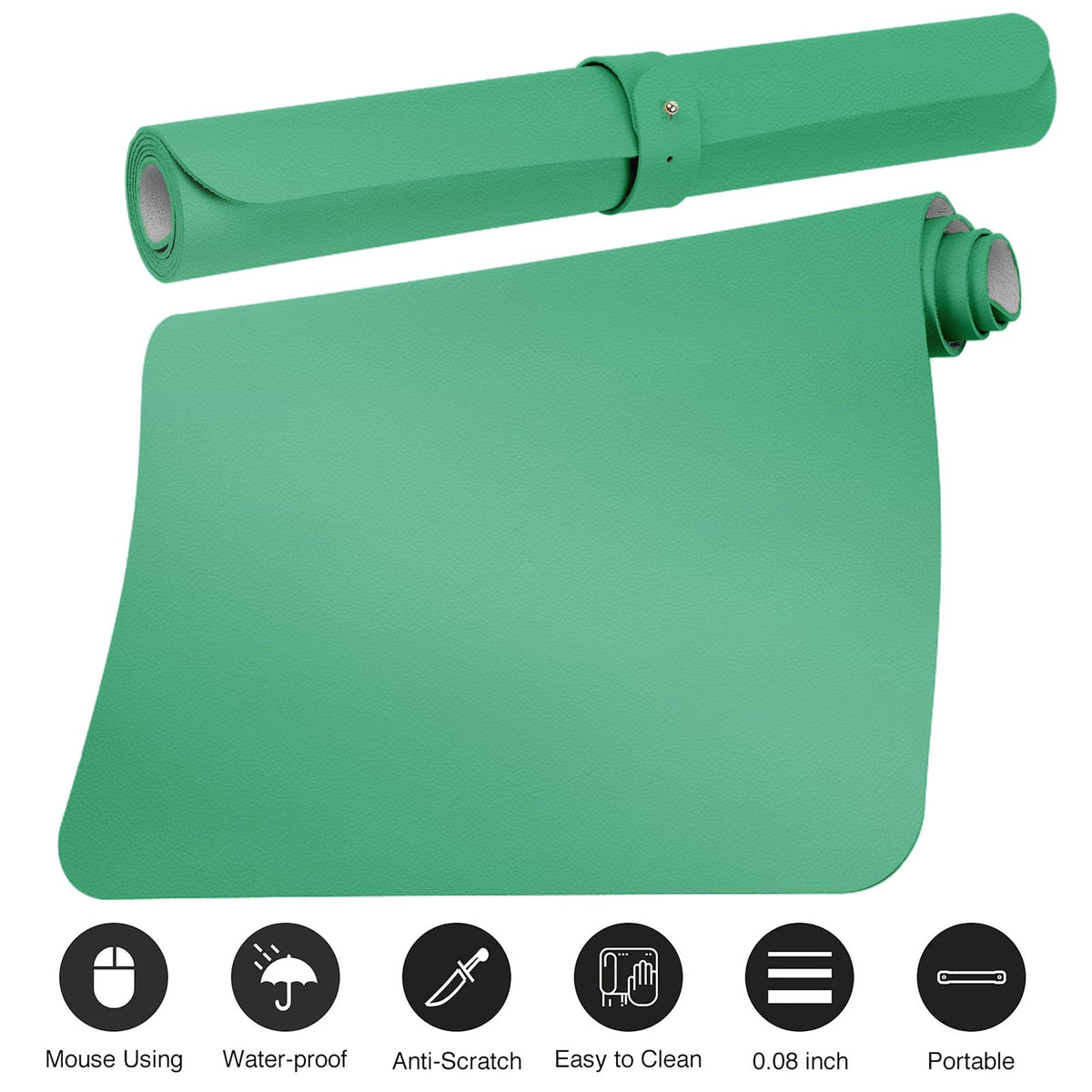 Boutilon Leather Desk Pad Protector,Non-Slip Mouse Pad,Laptop Desk Pad,Office Mouse Mat,Waterproof