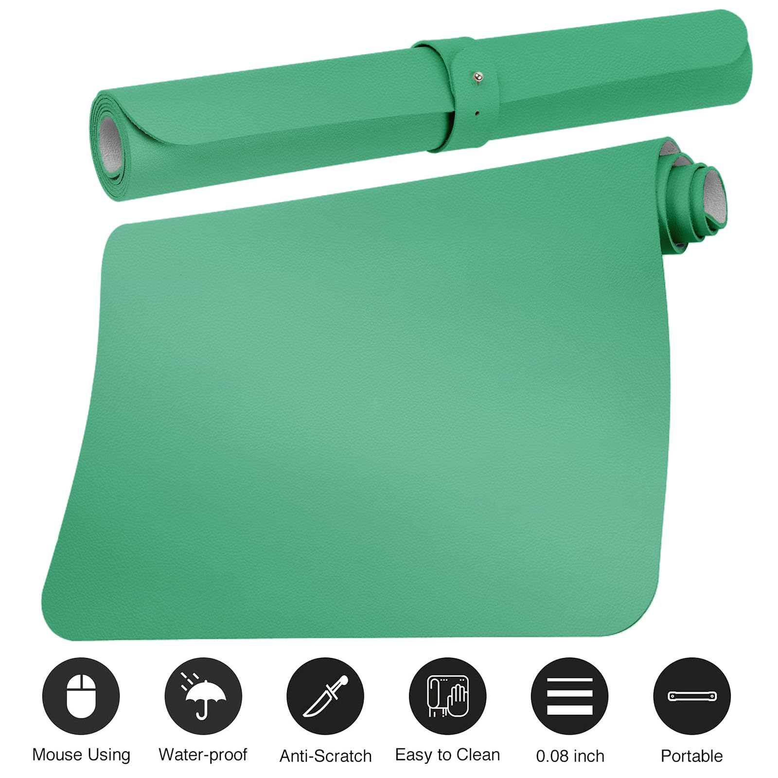 Boutilon Leather Desk Pad Protector,Non-Slip Mouse Pad,Laptop Desk Pad,Office Mouse Mat,Waterproof