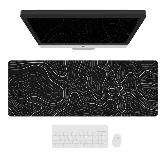 Ovenbird Extra Large Mouse Pad, Extended Topographic Map Gaming Mousepad with Non-Slip Base &