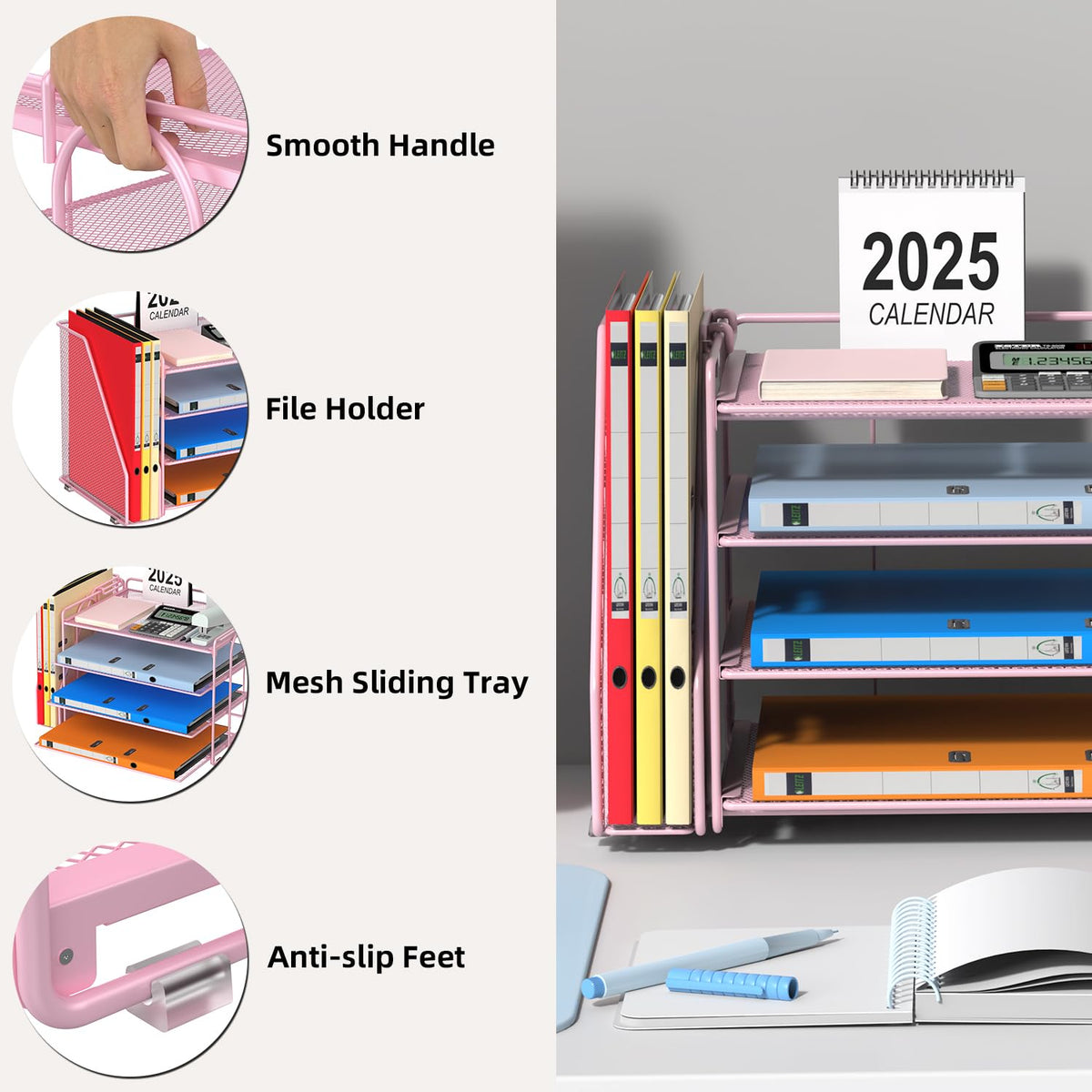 Spacrea Desk Organizers and Accessories, Paper Organizer for Desk with File organizer, Desk