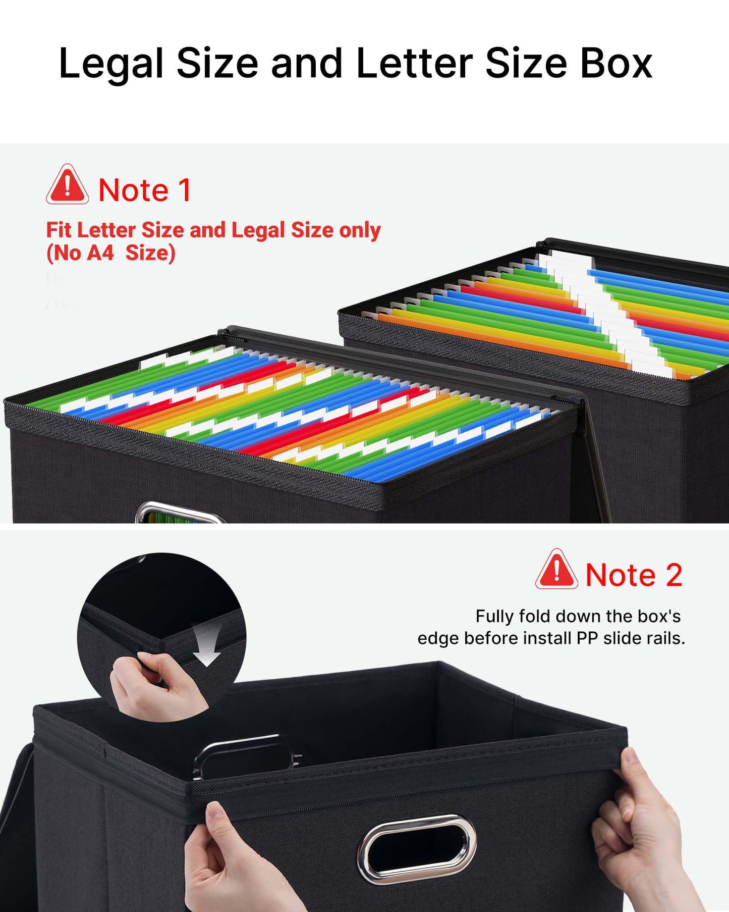 Oterri File Box Large 2-Pack Hanging Organizer for Letter/Legal-Size Folder