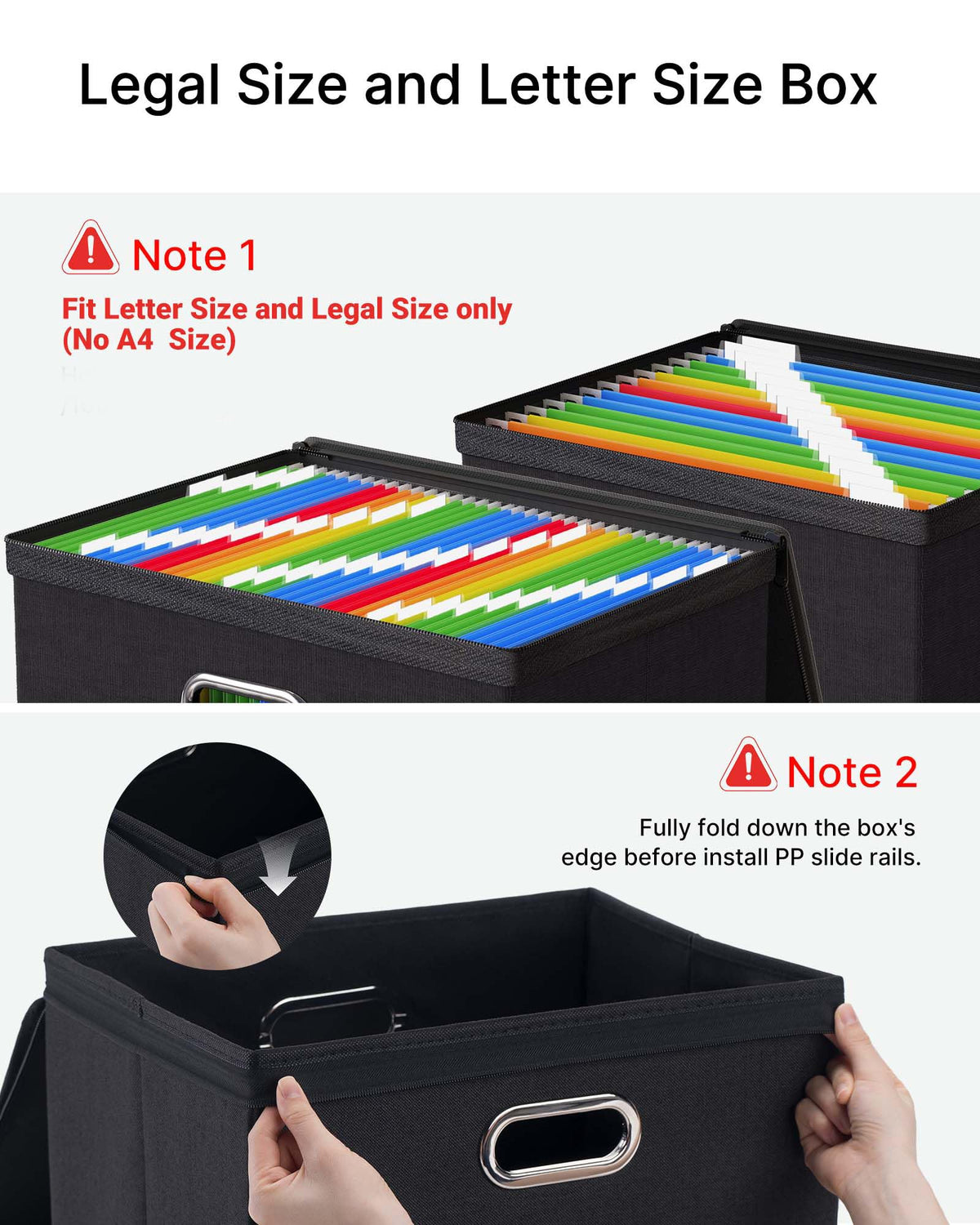 Oterri File Box Large 1-Pack Hanging Organizer for Letter/Legal-Size Folder
