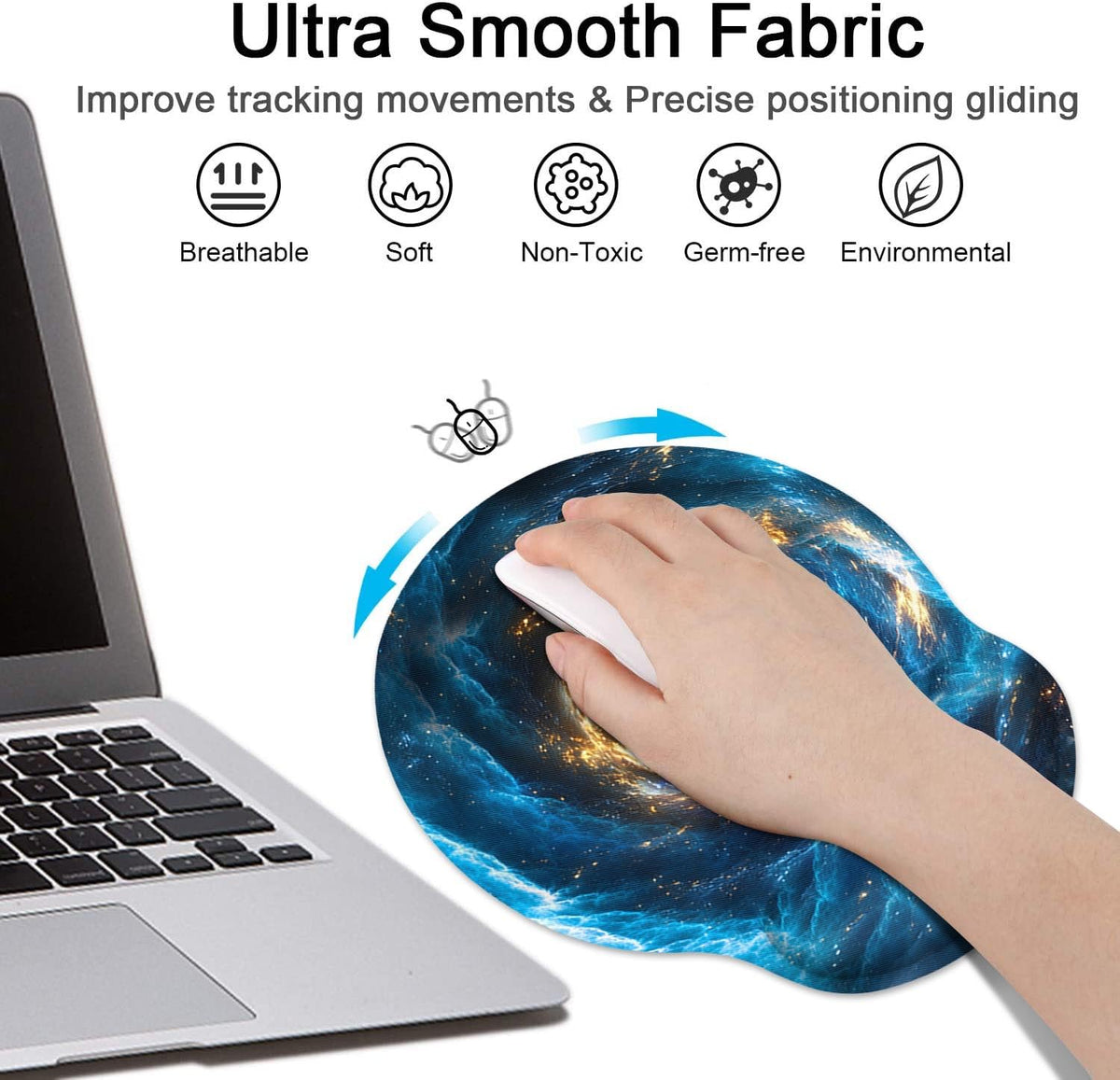 Britimes Ergonomic Mouse Pad Set with Wrist Rest, Galaxy Space